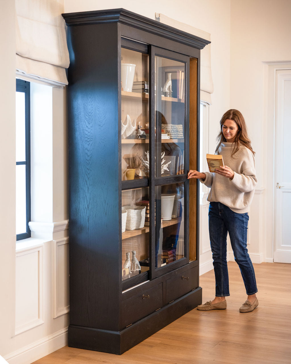 Hampshire Bookcase with Sliding Door