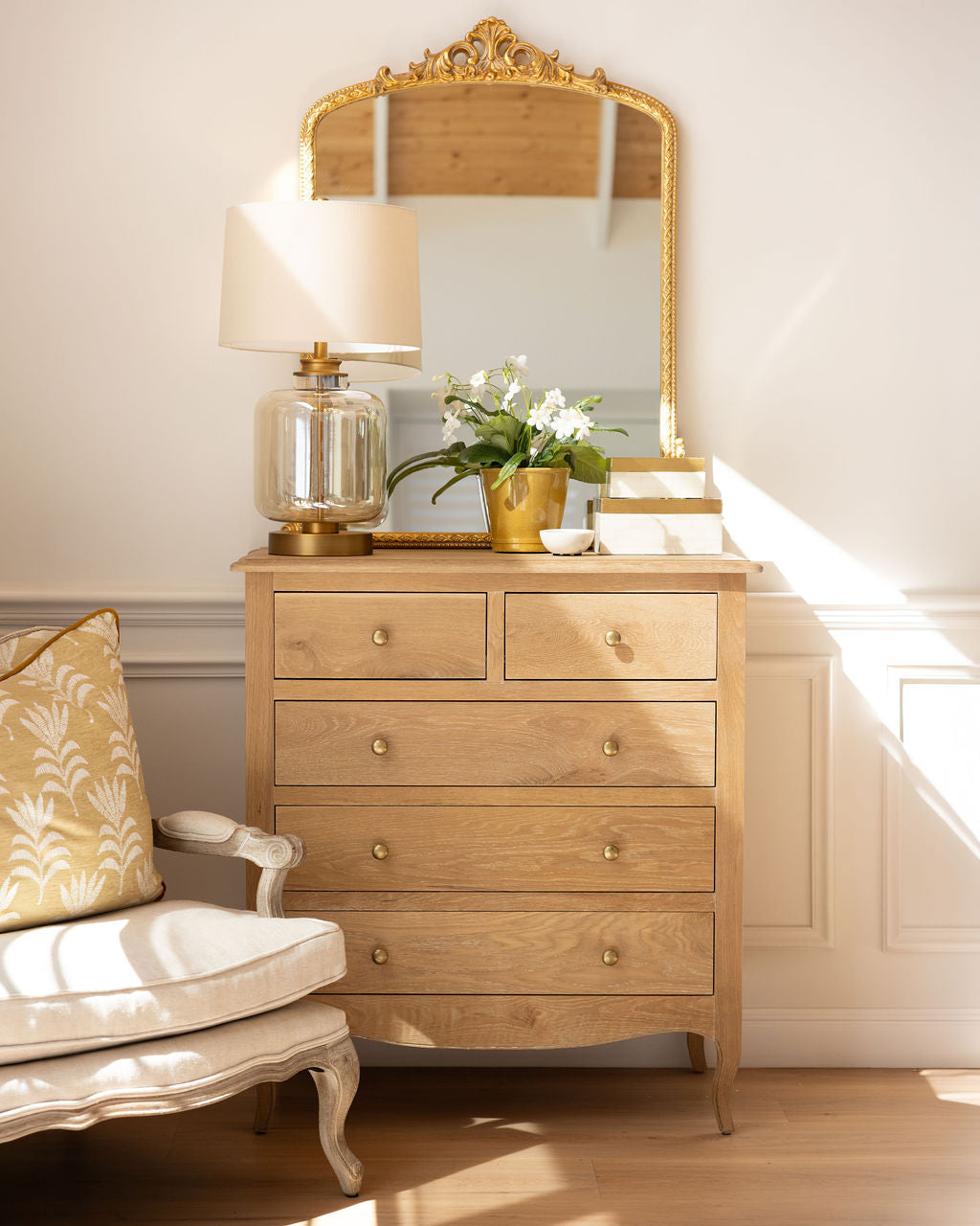 Brass Trim Bone Box | Large
