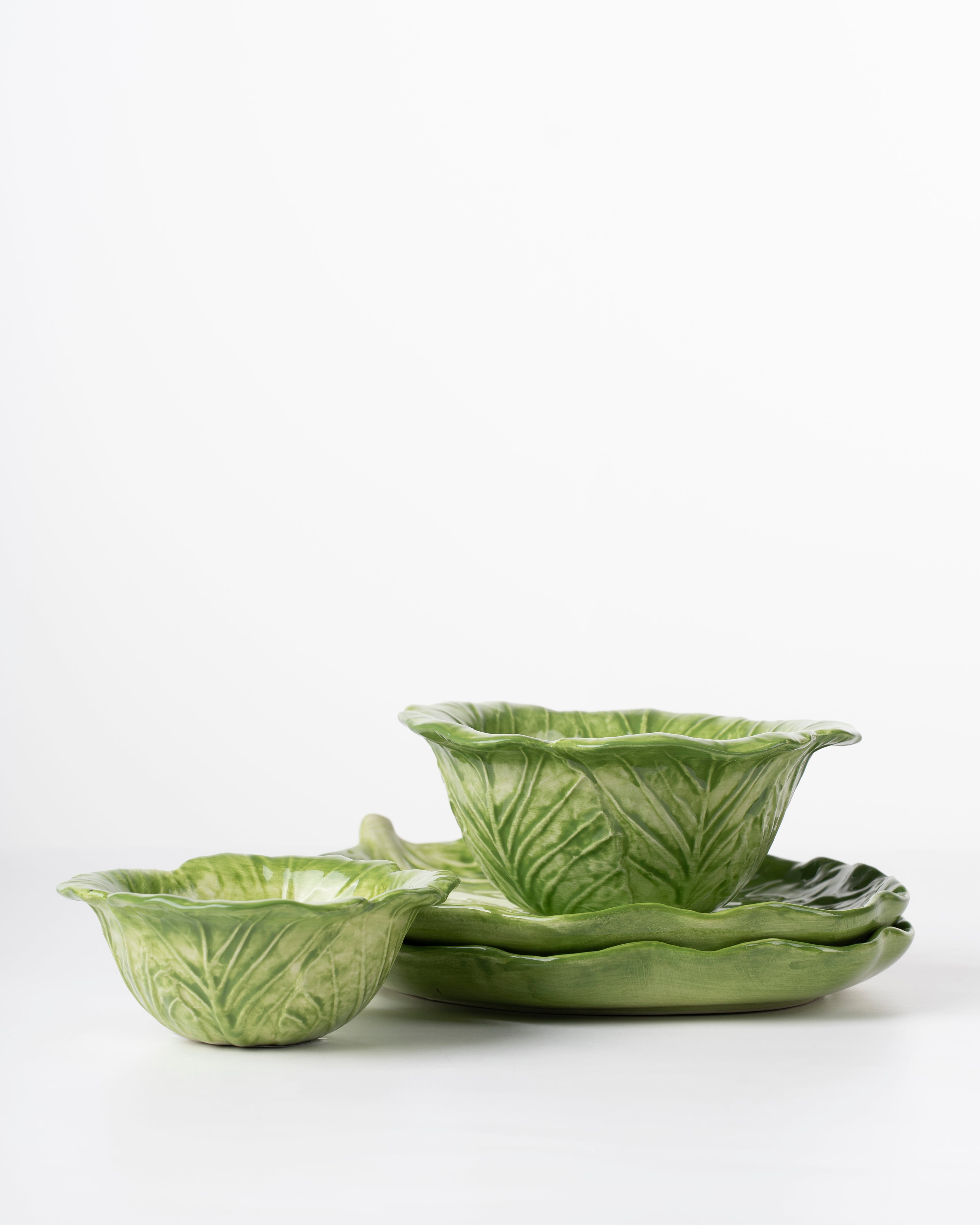 Cabbage Leaf Ceramic Bowl