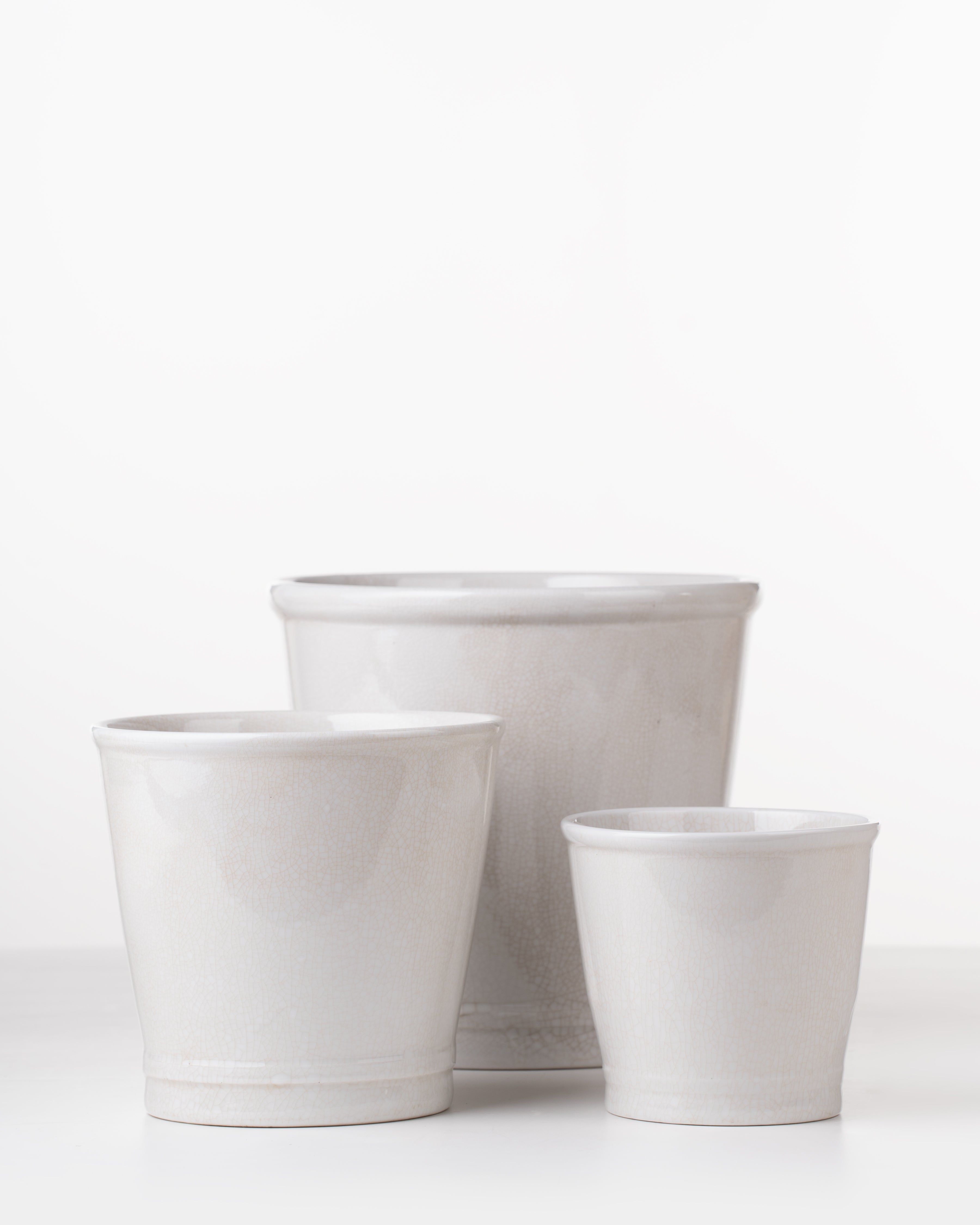 Riverstone Ceramic Planter | Medium | White