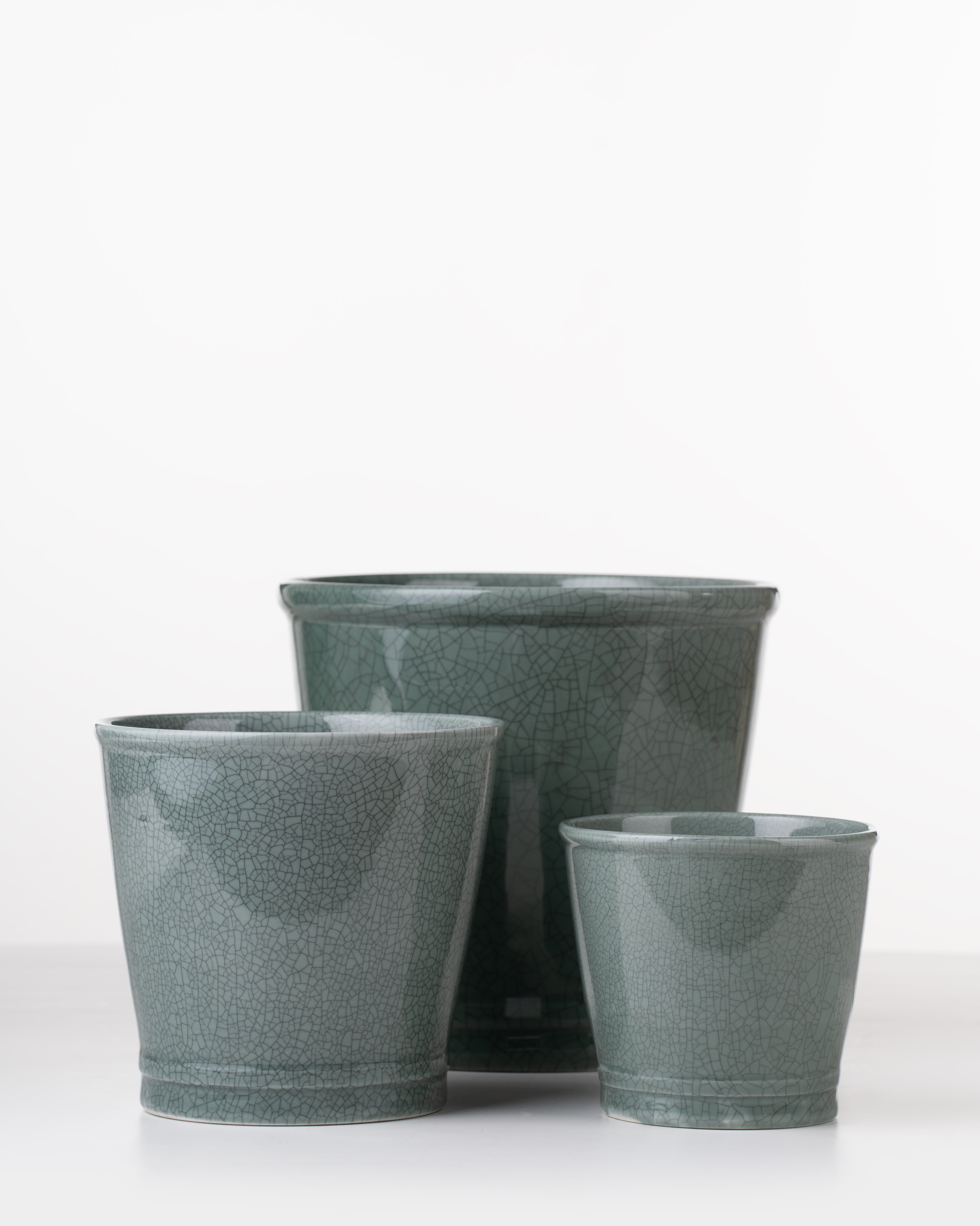Riverstone Ceramic Planter | Medium | Green
