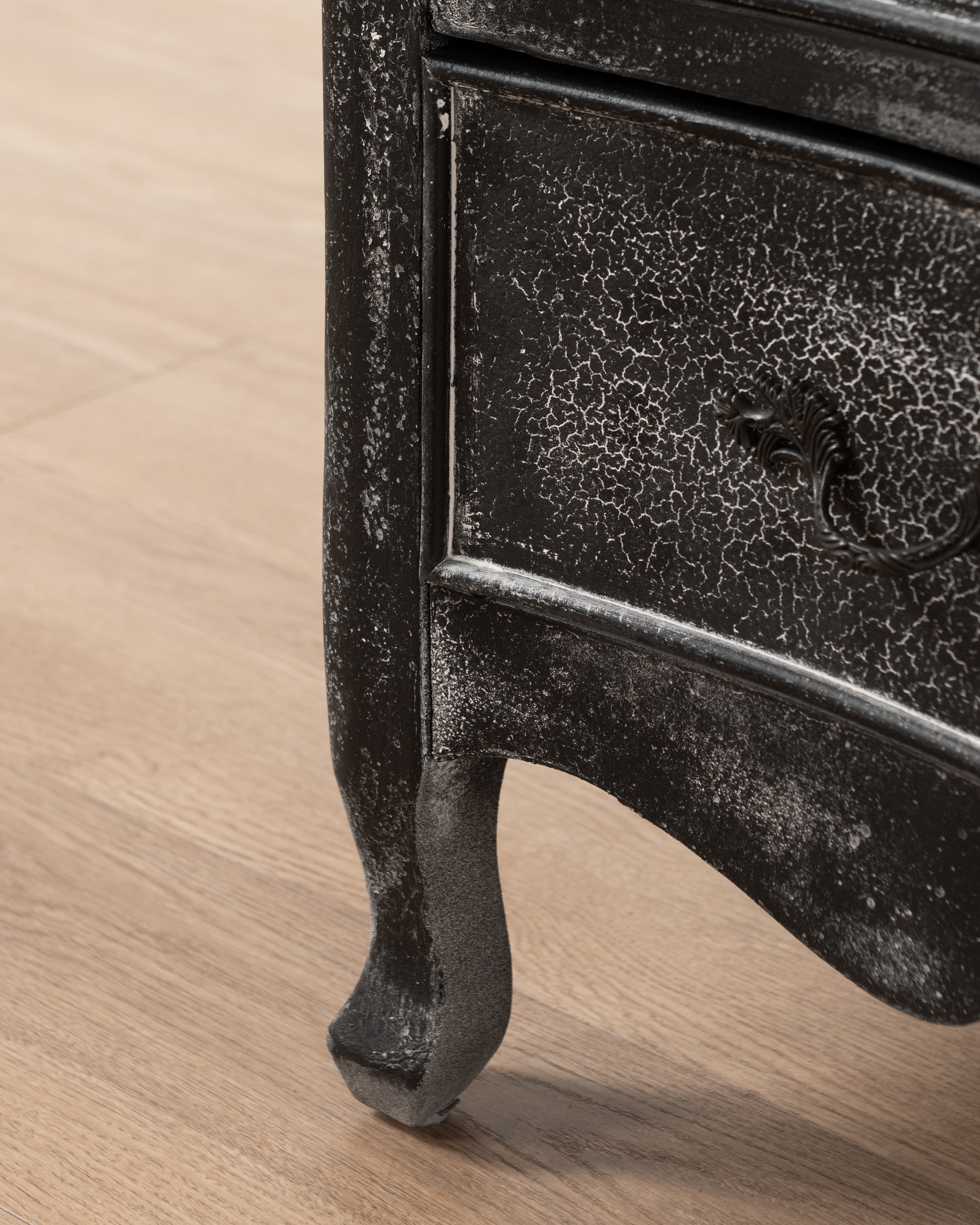 Estelle Chest of Drawers | Distressed Black
