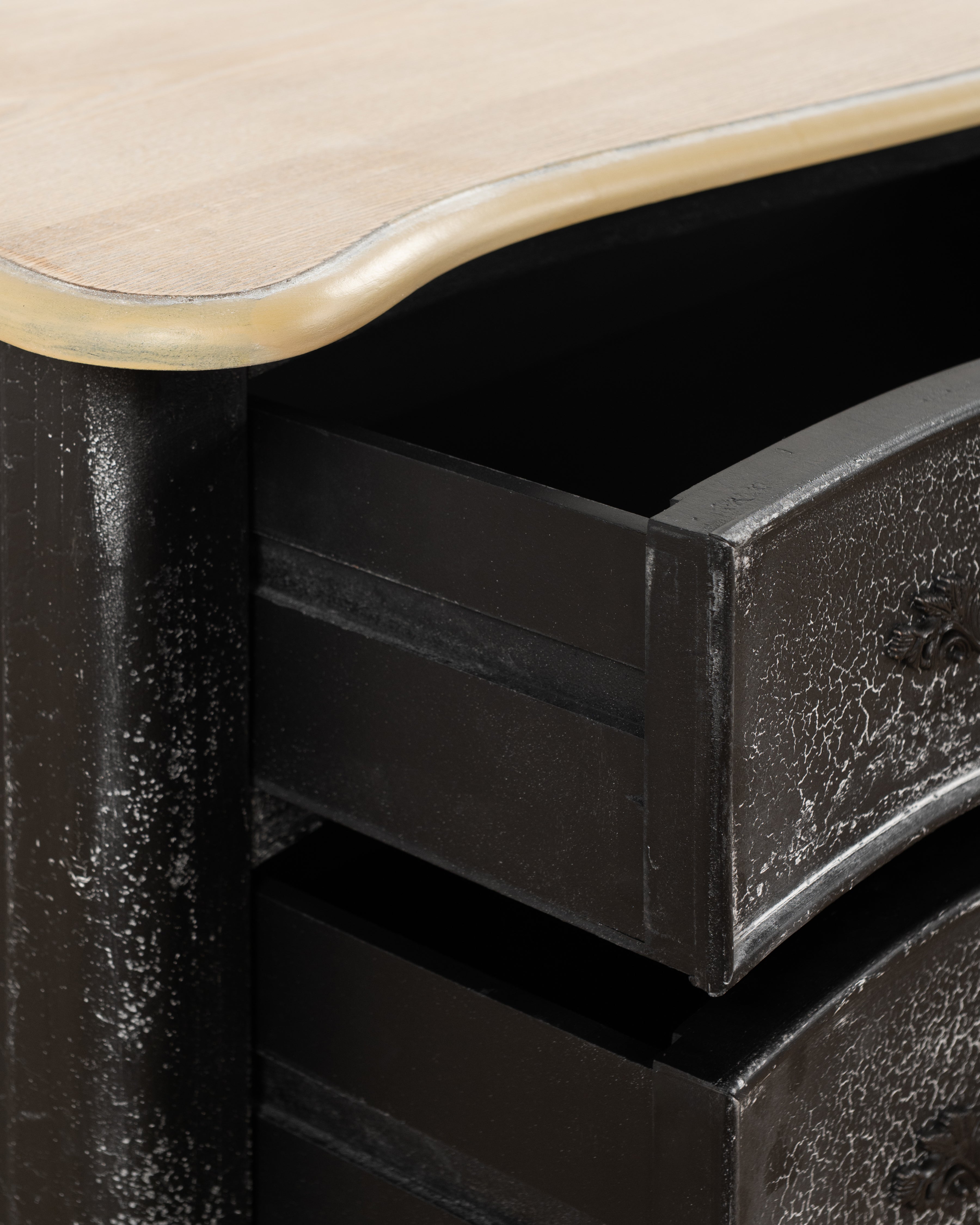 Estelle Chest of Drawers | Distressed Black