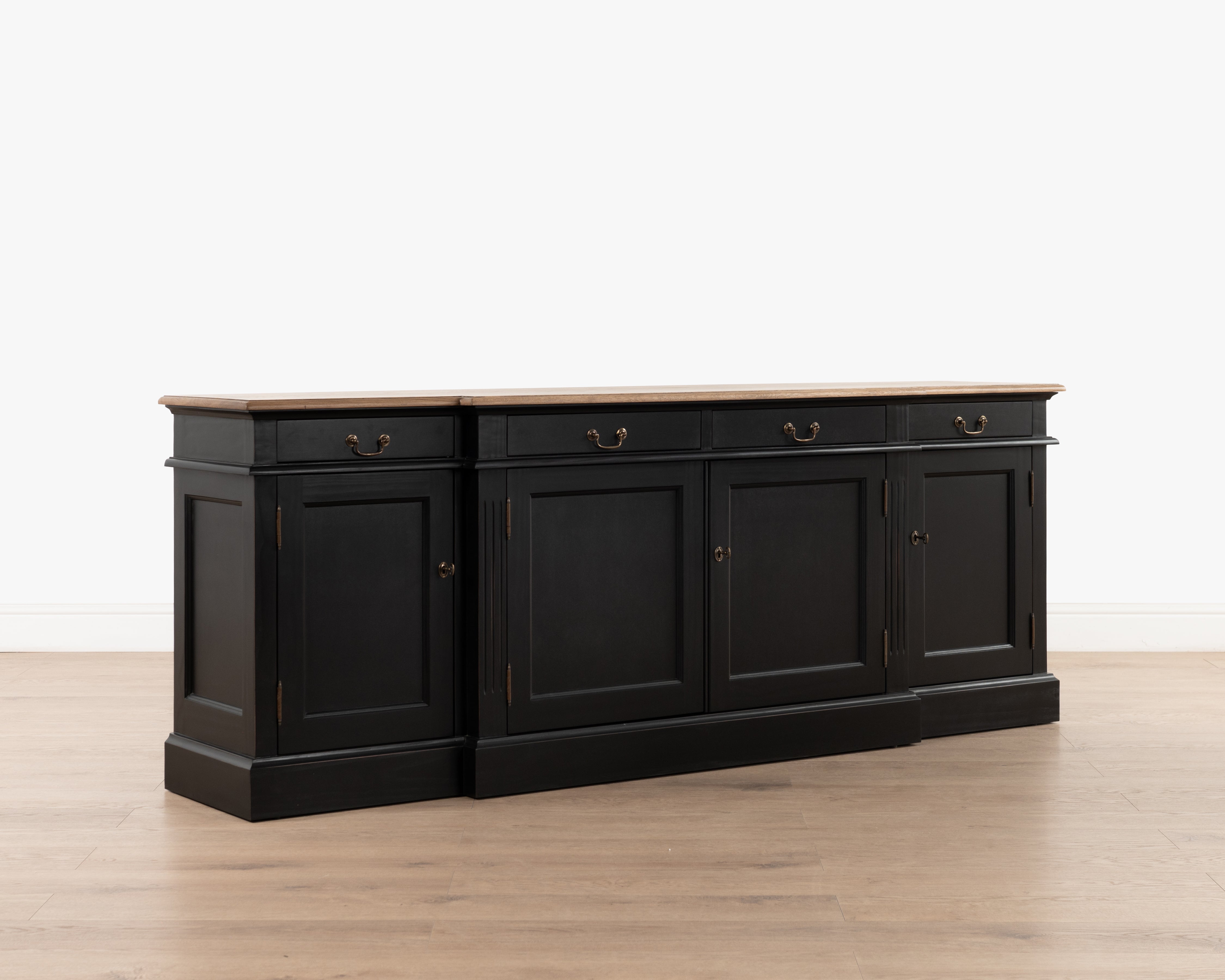 Hampshire Server | Weathered Oak and Black Matt