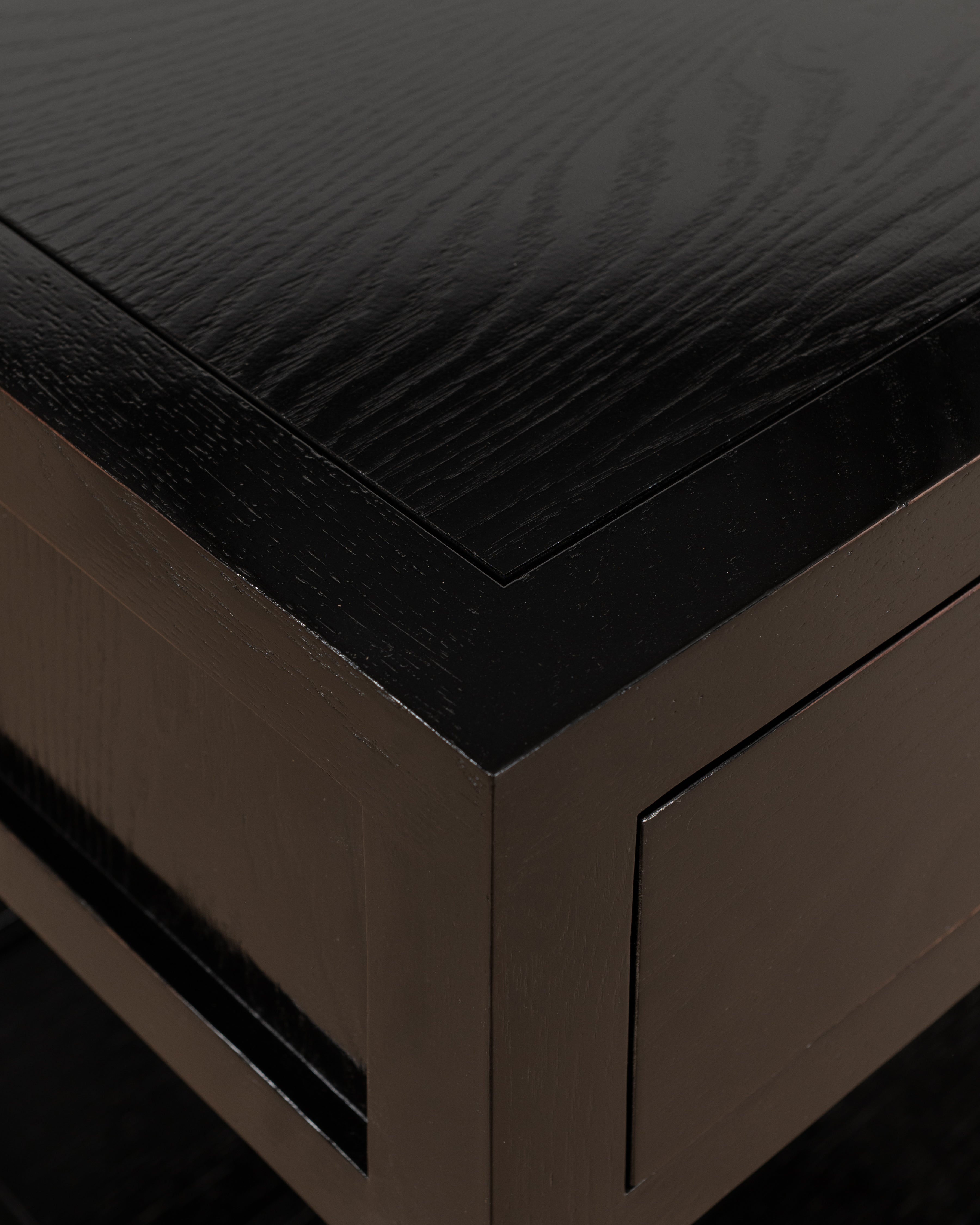 Ping Bedside Table | Black Lacquer