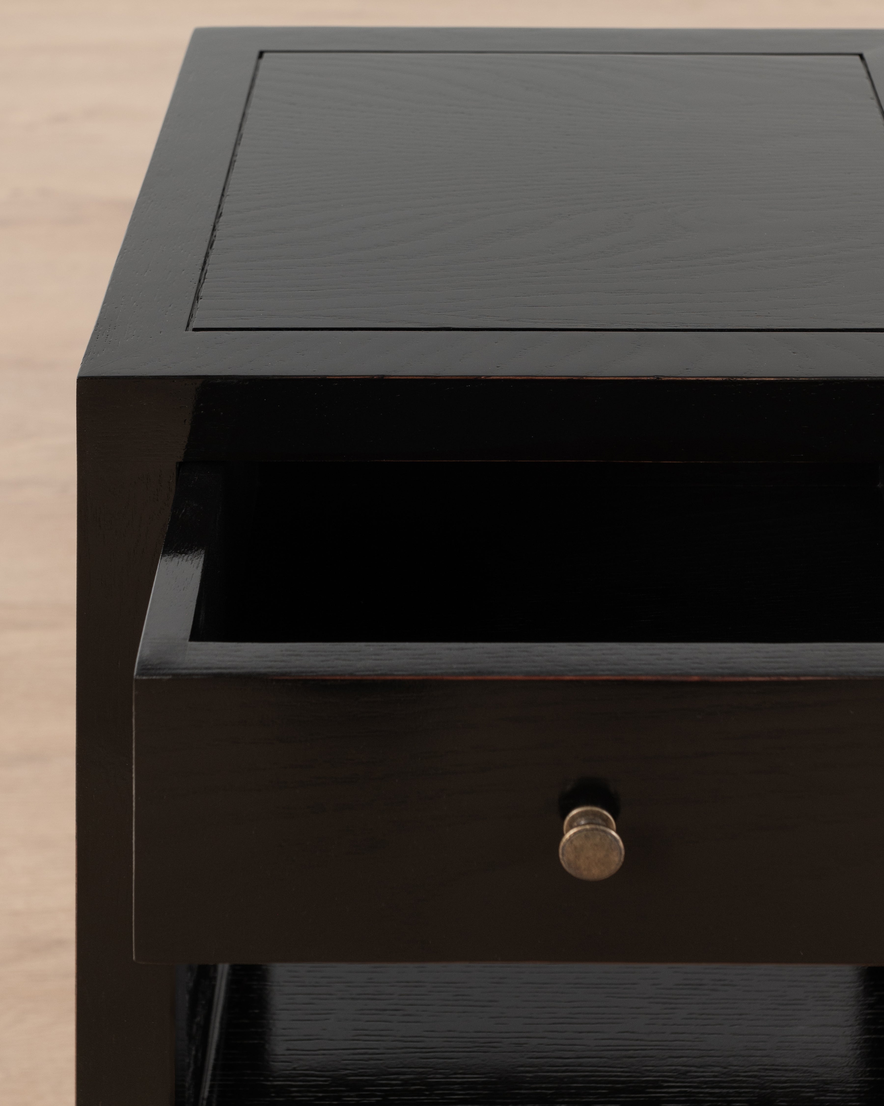 Ping Bedside Table | Black Lacquer