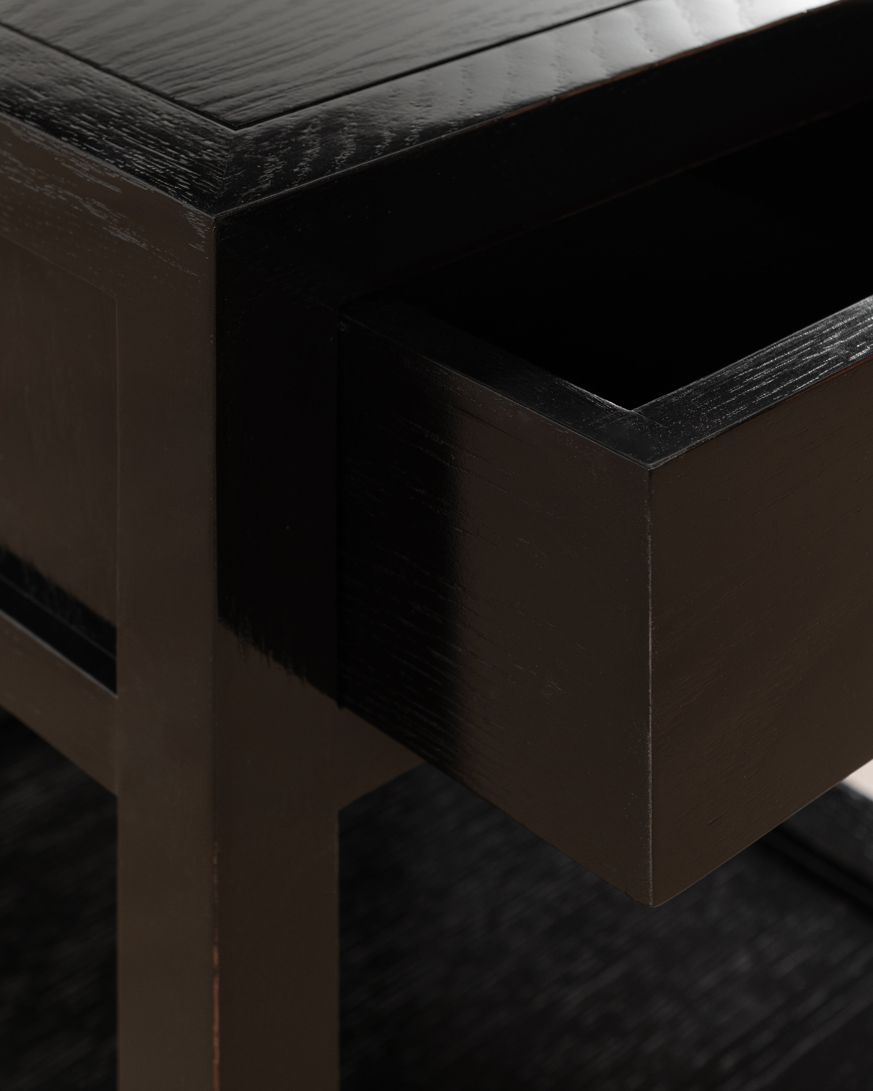 Ping Bedside Table | Black Lacquer