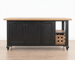 Normandy kitchen Island | Weathered Oak & Black matt