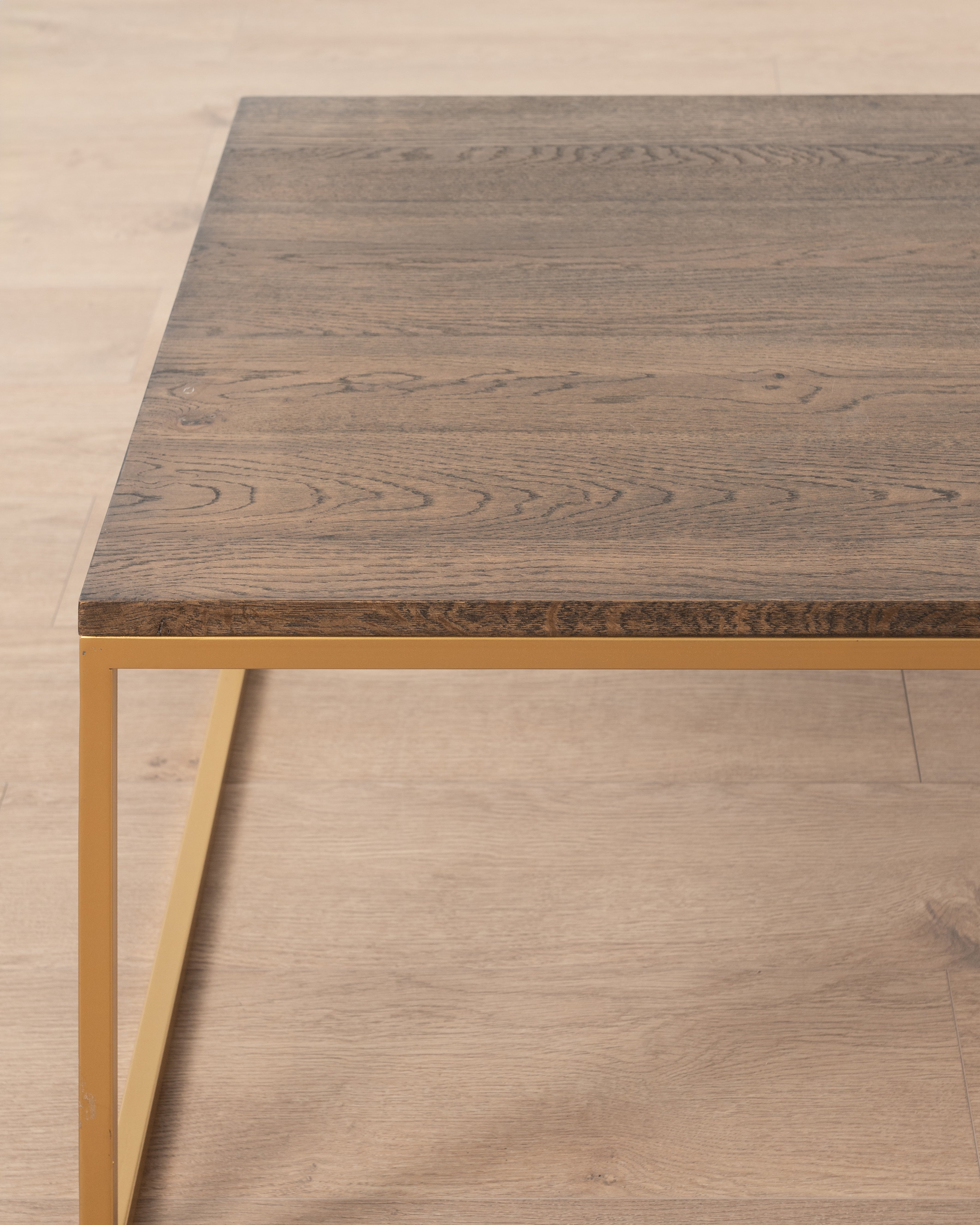 Manhattan Coffee table | Antique Weathered Oak & Gold
