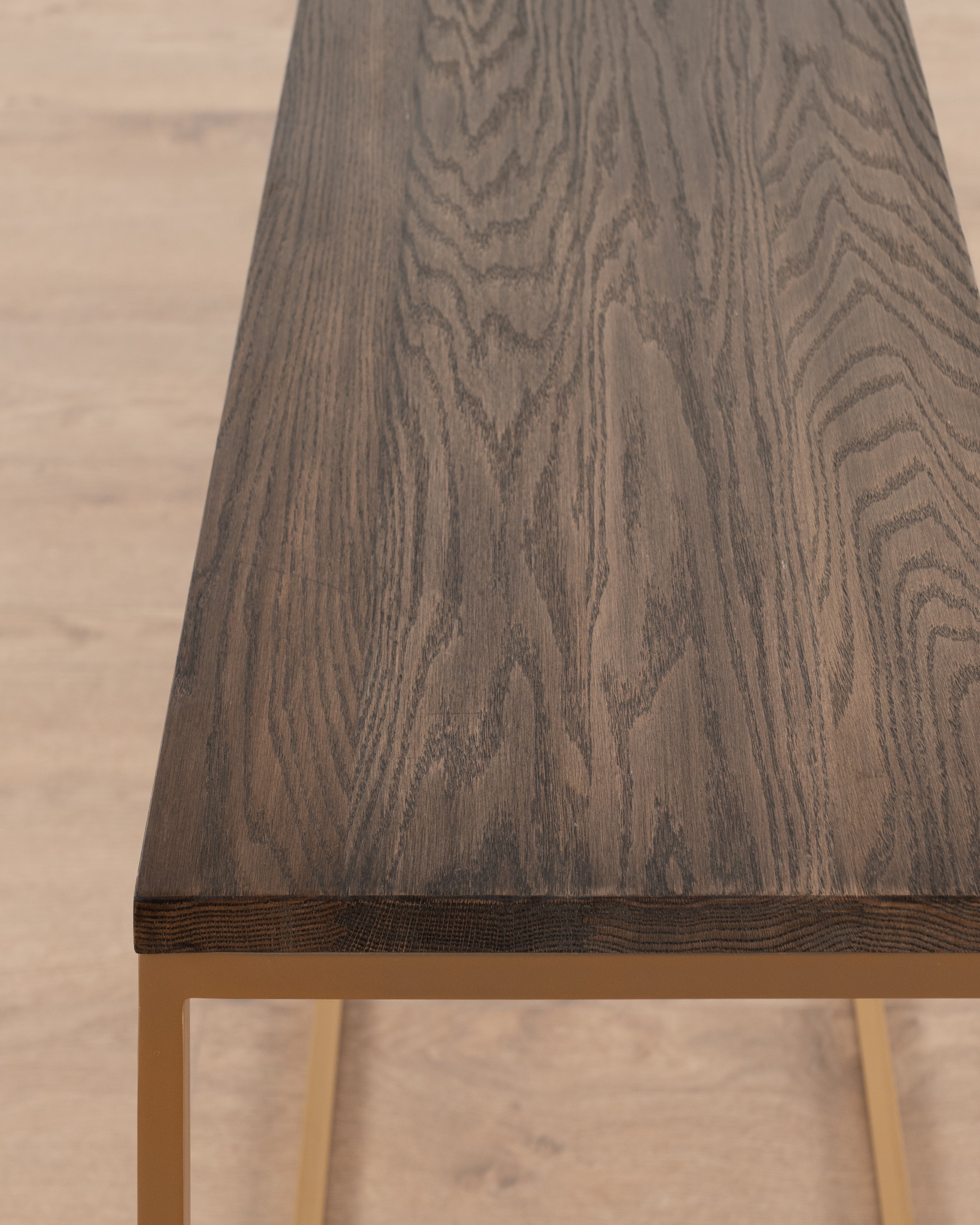 Manhattan Console Table | Antique Weathered Oak & Gold