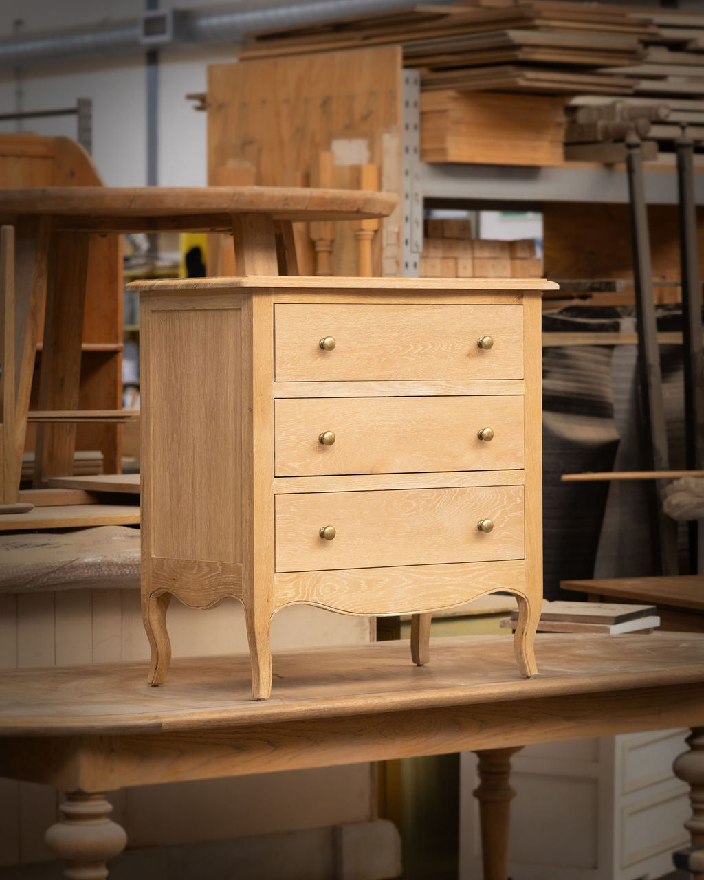 Normandy Cab Leg 3 Drawer Pedestal