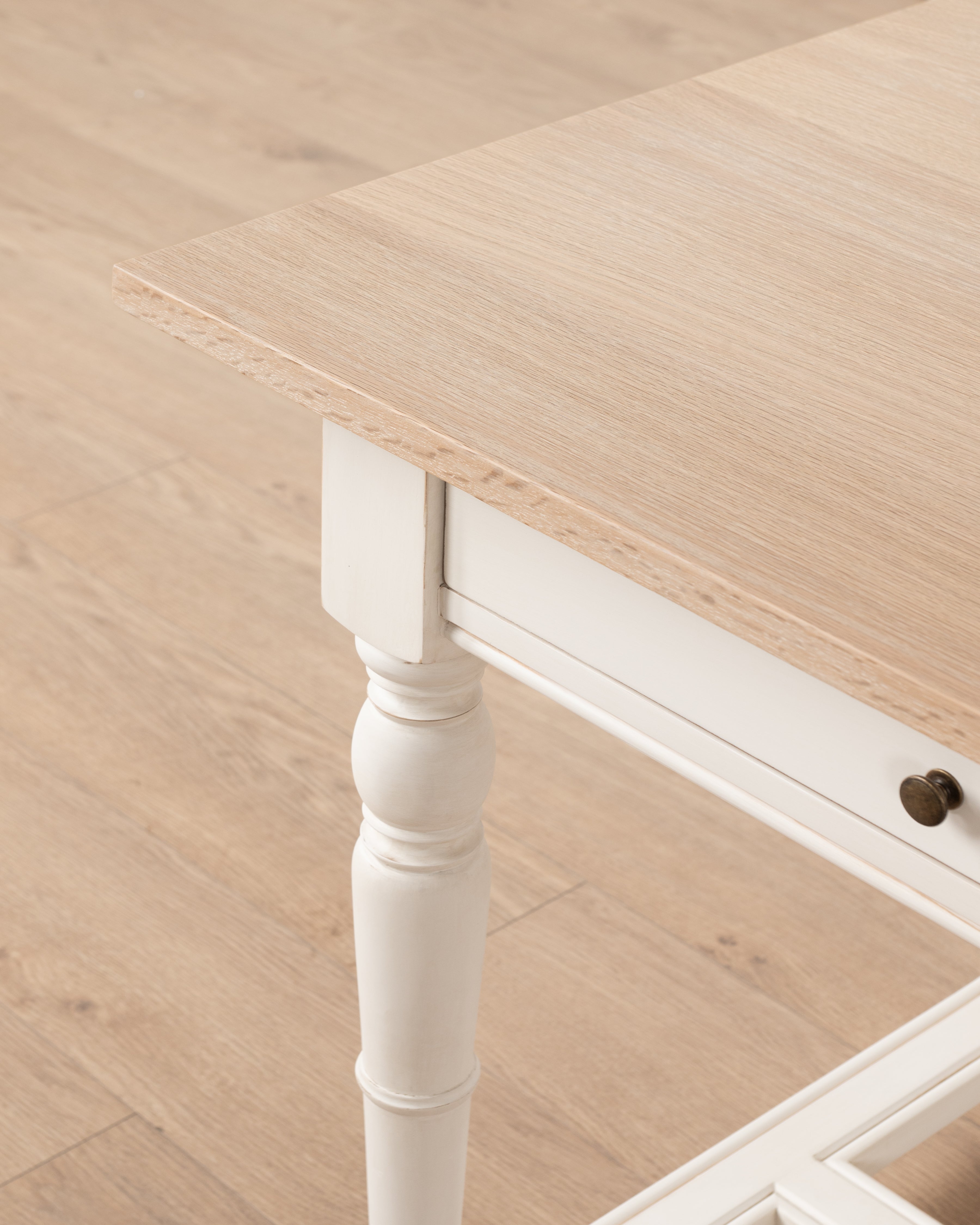 Oxford desk | White washed Oak & Antique White