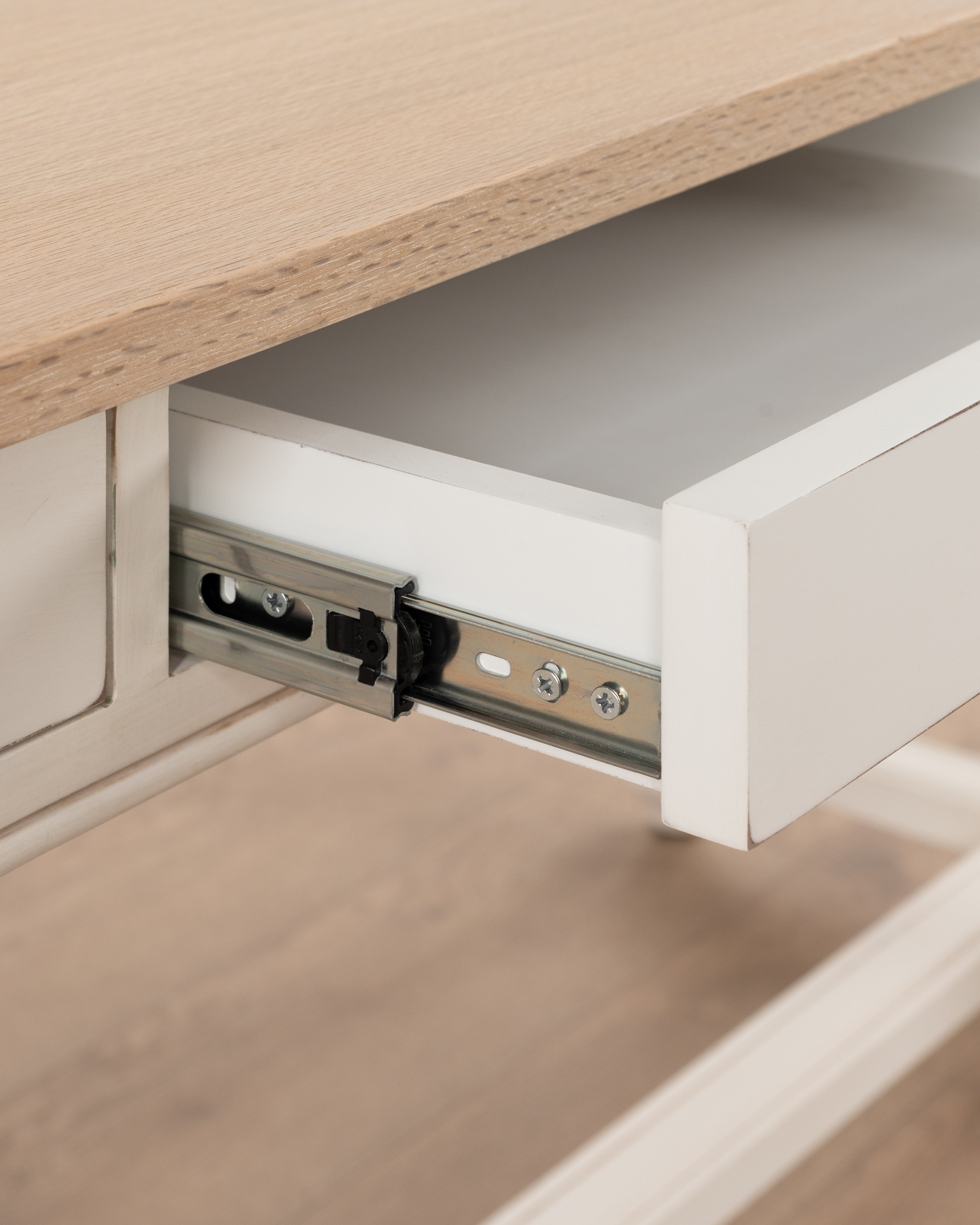 Oxford desk | White washed Oak & Antique White