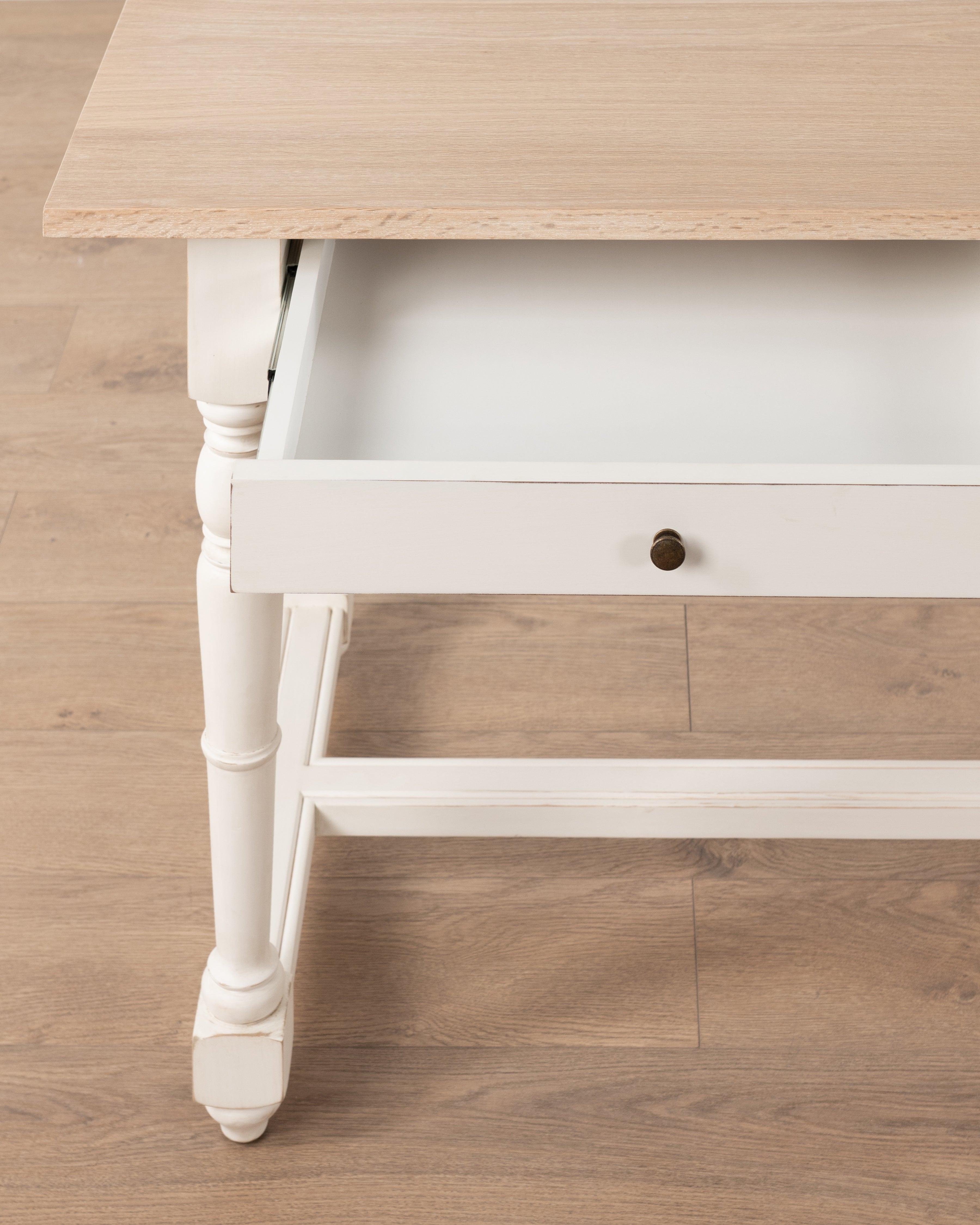 Oxford desk | White washed Oak & Antique White