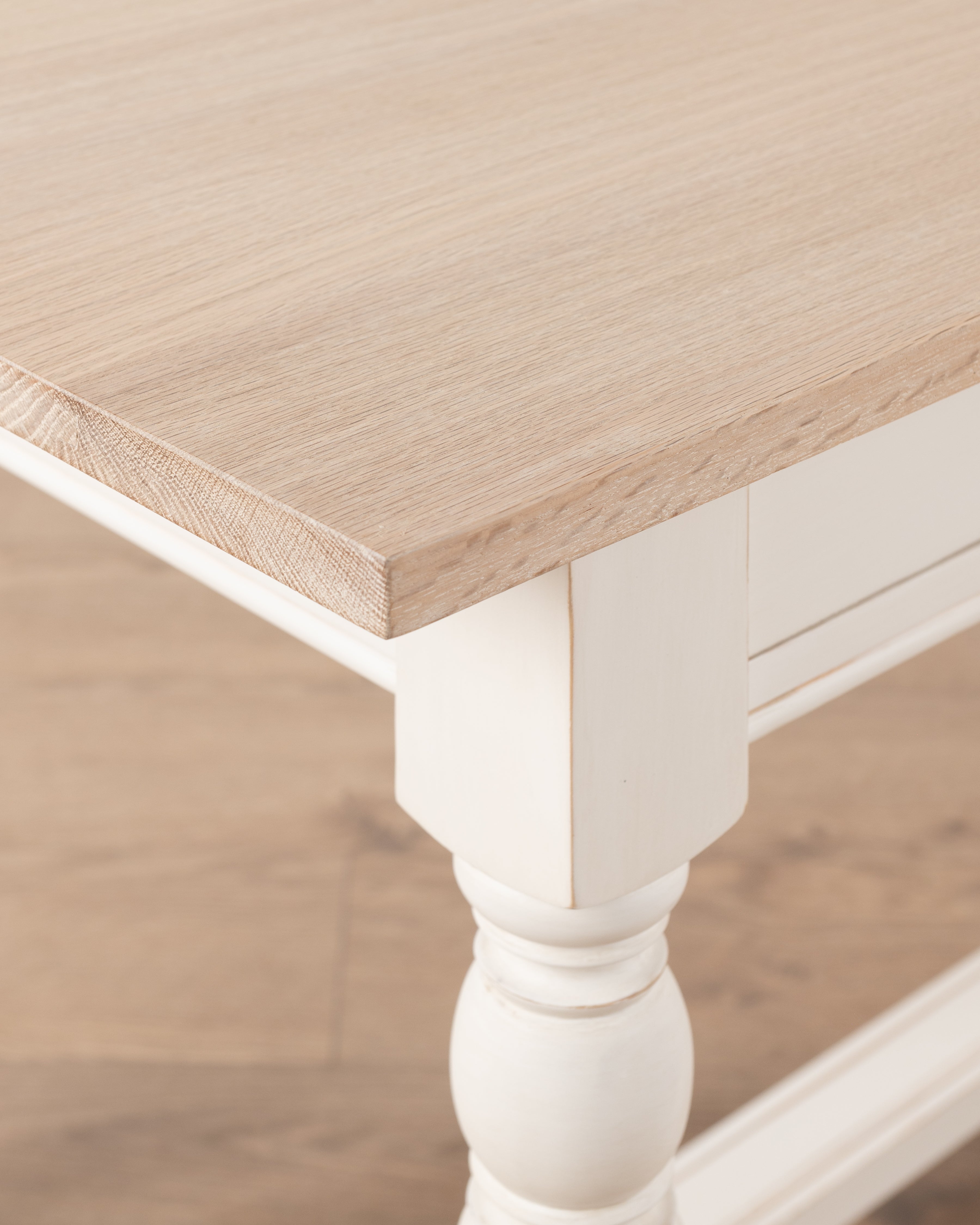Oxford desk | White washed Oak & Antique White