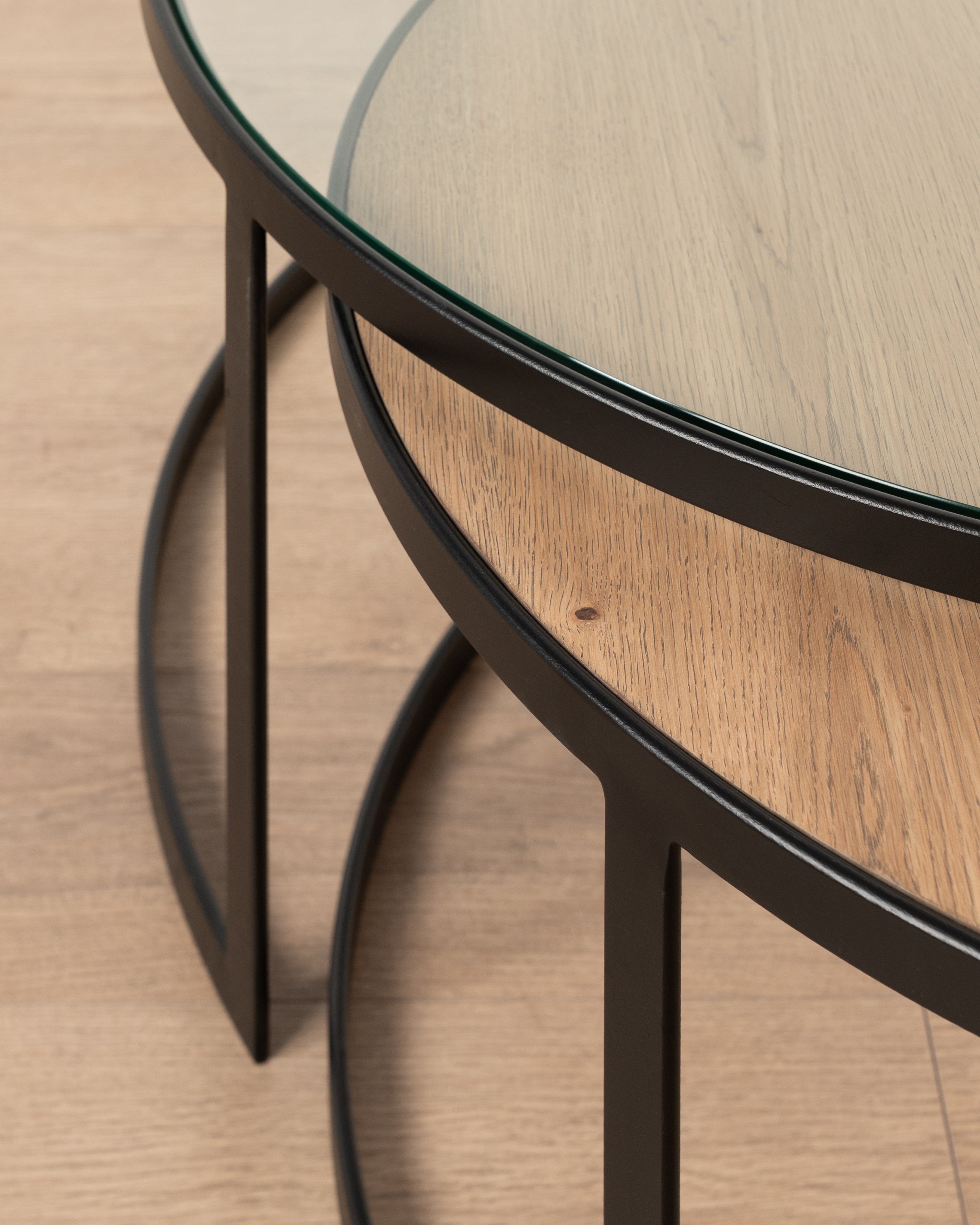 Manhattan Nested Coffee table with glass top
