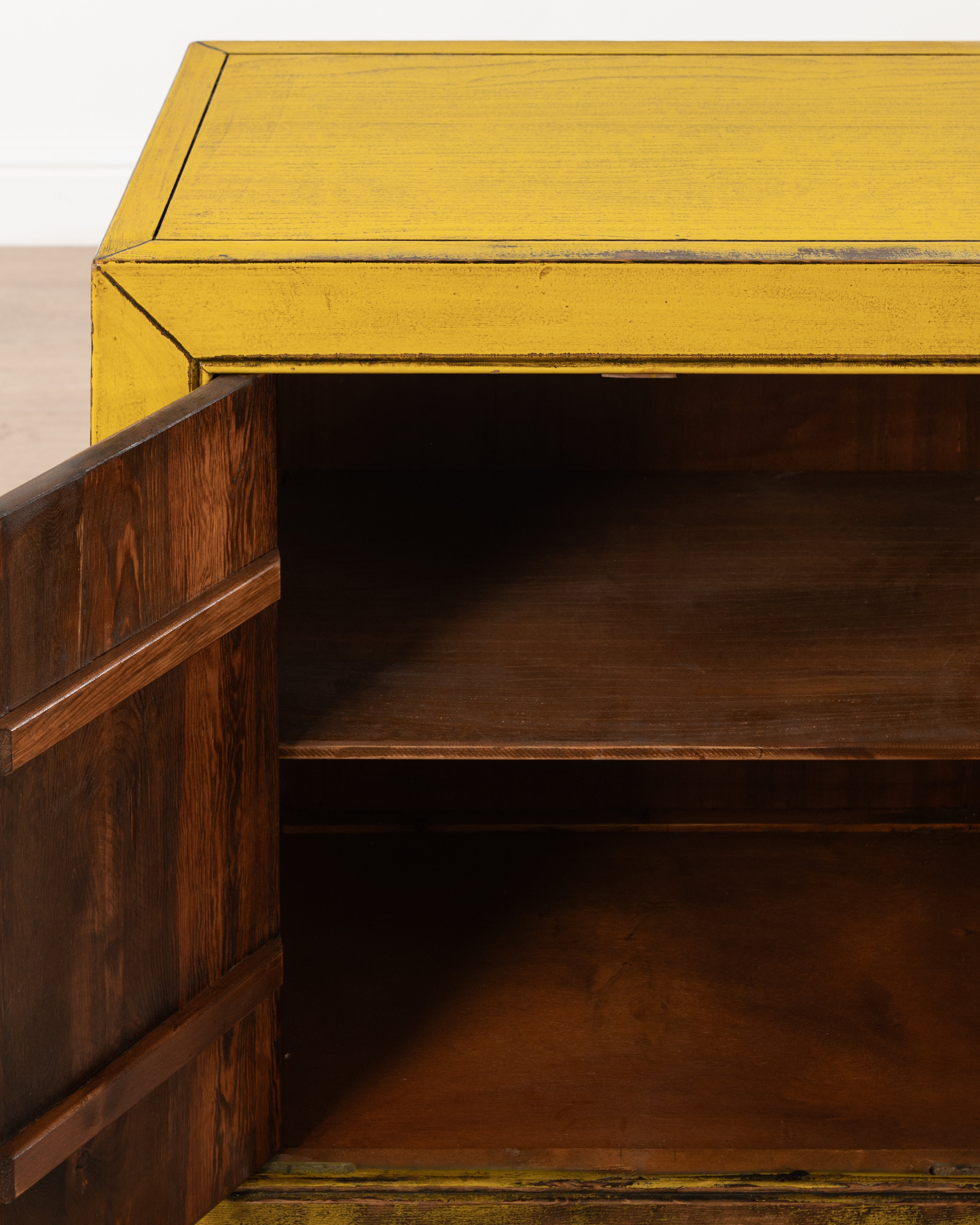 Indochine Fushun Sideboard | Distressed Sunshine Yellow