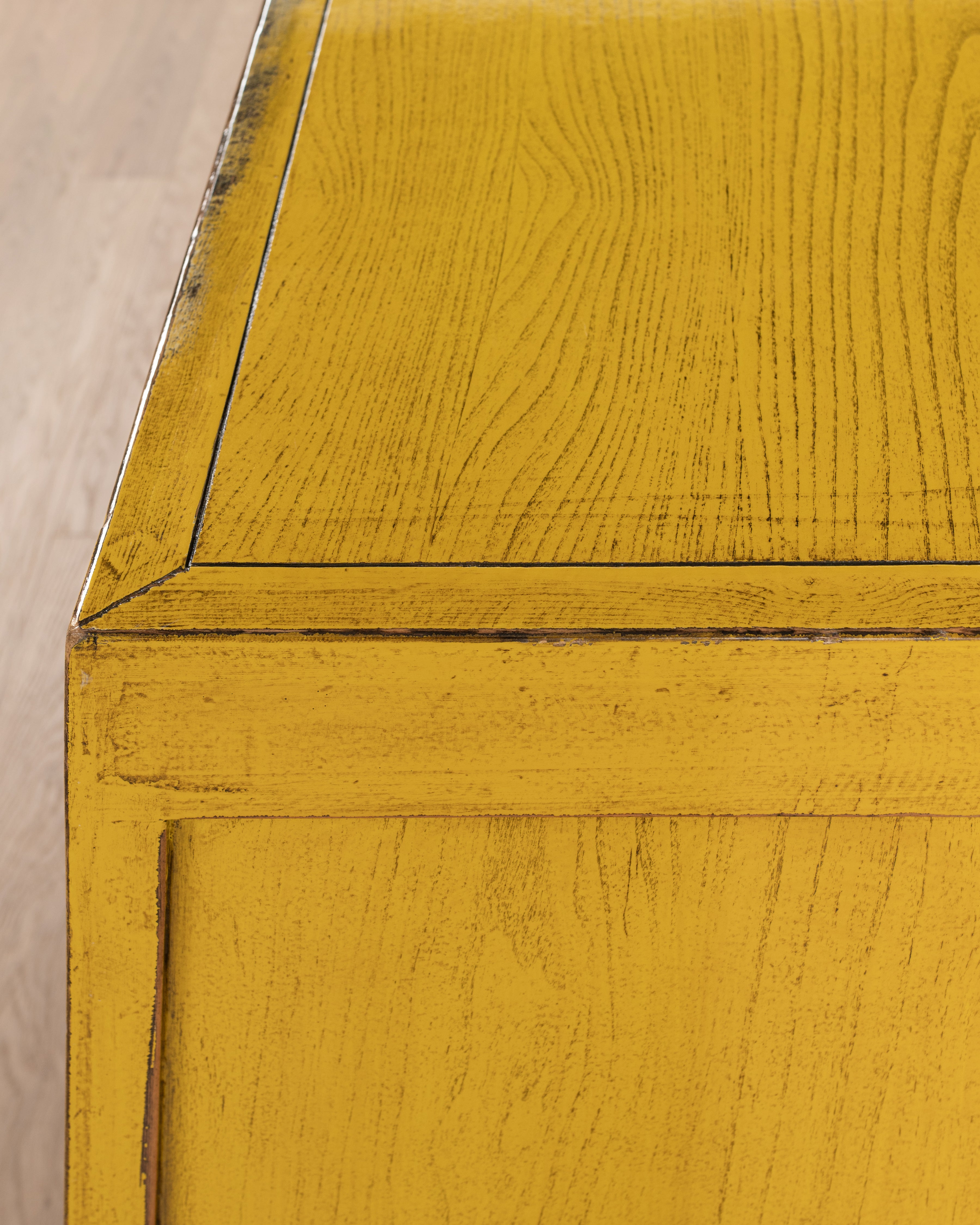 Indochine Fushun Sideboard | Distressed Sunshine Yellow