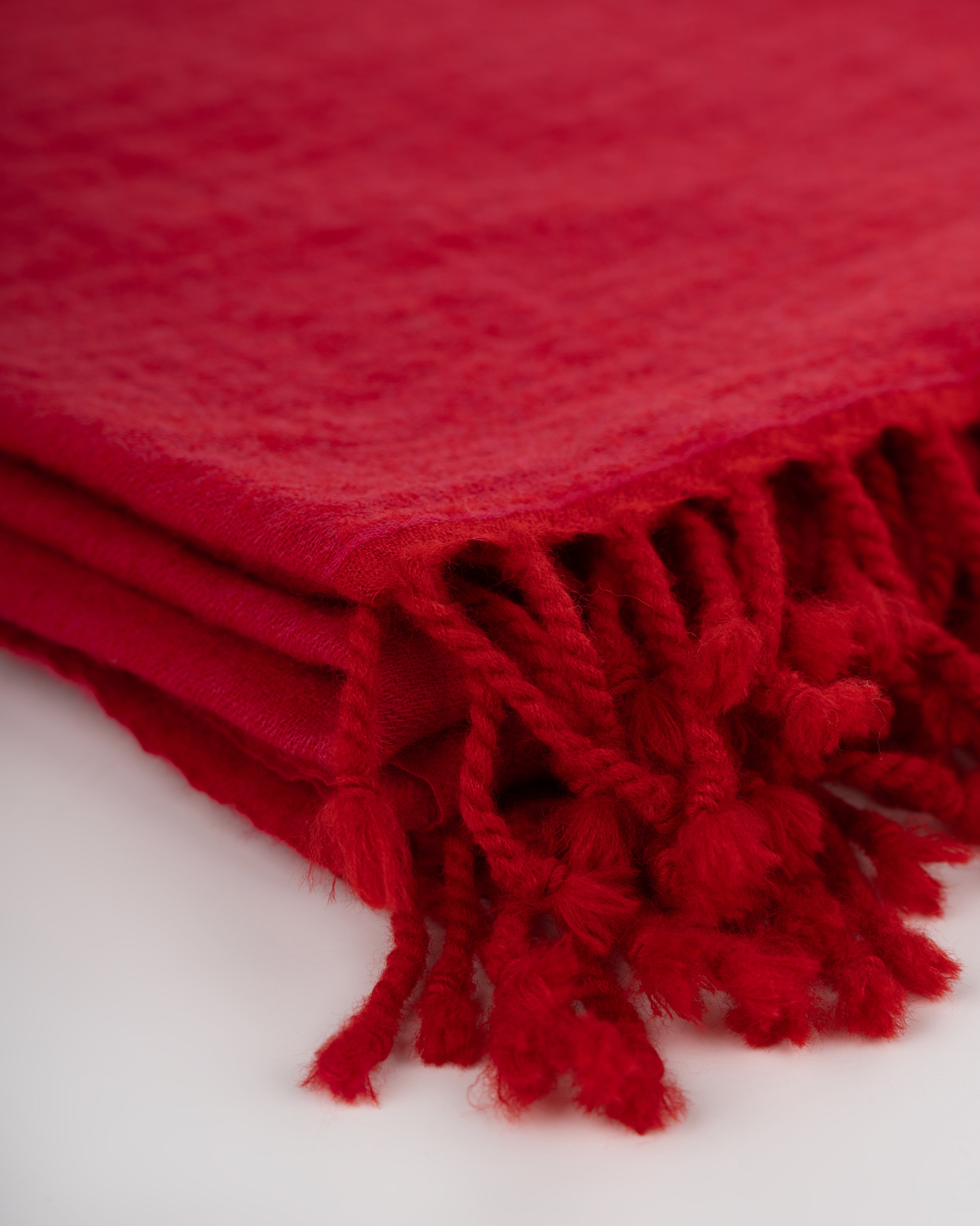 Wool Throw | Fuchsia & Red