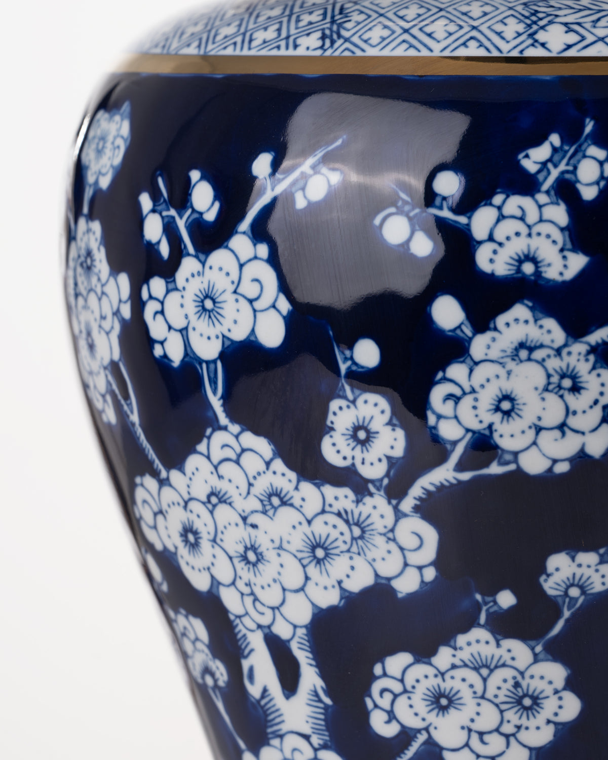 Indigo Blossom Ceramic Lamp