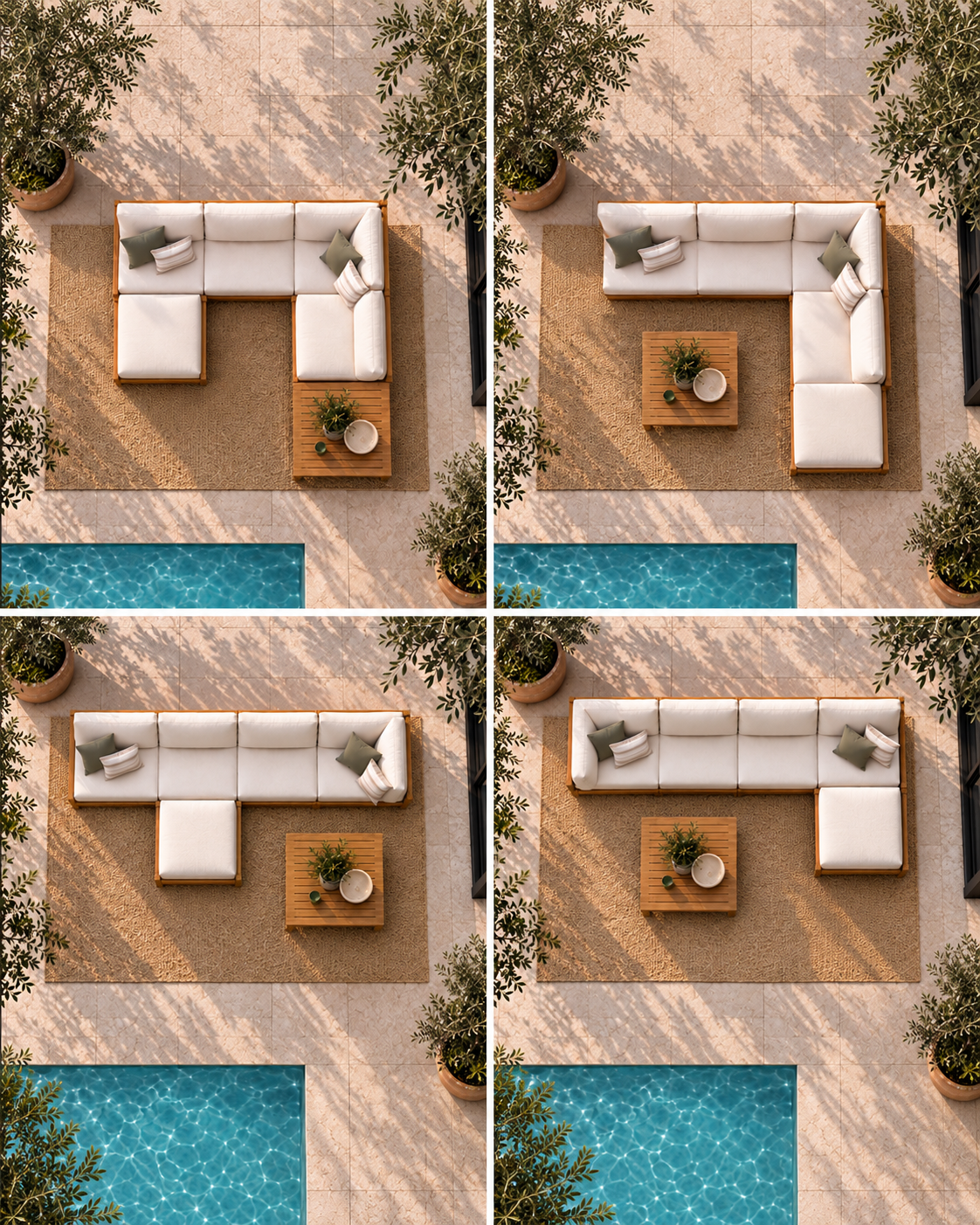 St Tropez Sectional Sofa with Coffee Table