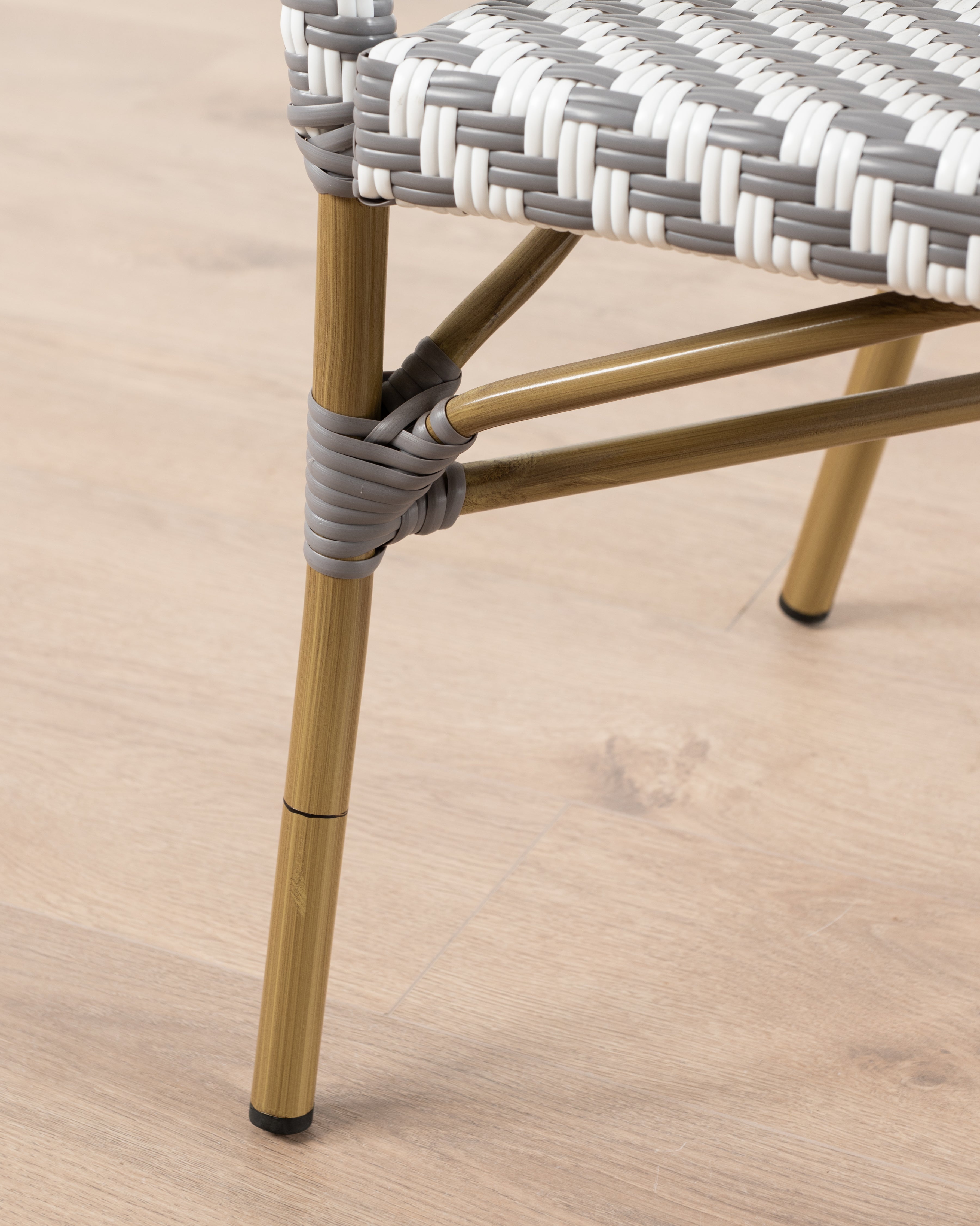 Brioche Chevron Armchair | Grey & White