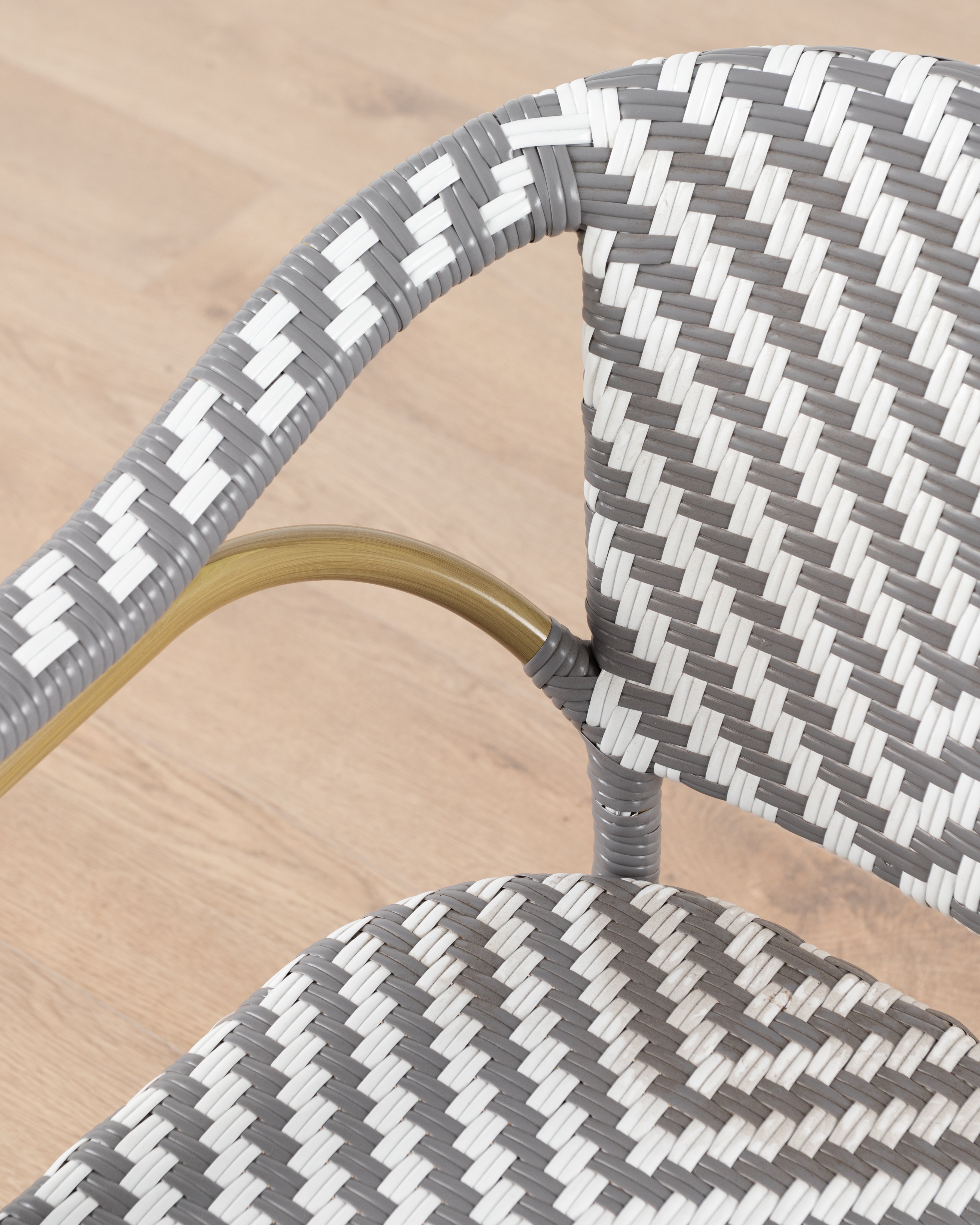 Brioche Chevron Armchair | Grey & White