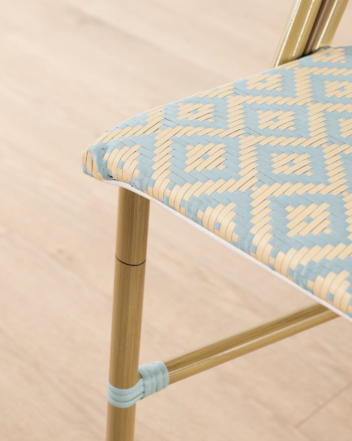 Brioche Diamond Bar Chair| Blue & cream