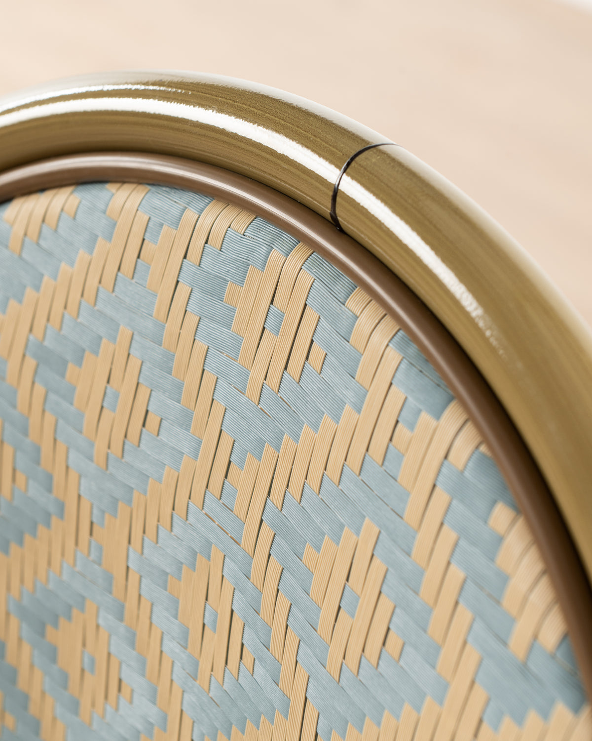 Brioche Diamond Bar Chair| Blue & cream