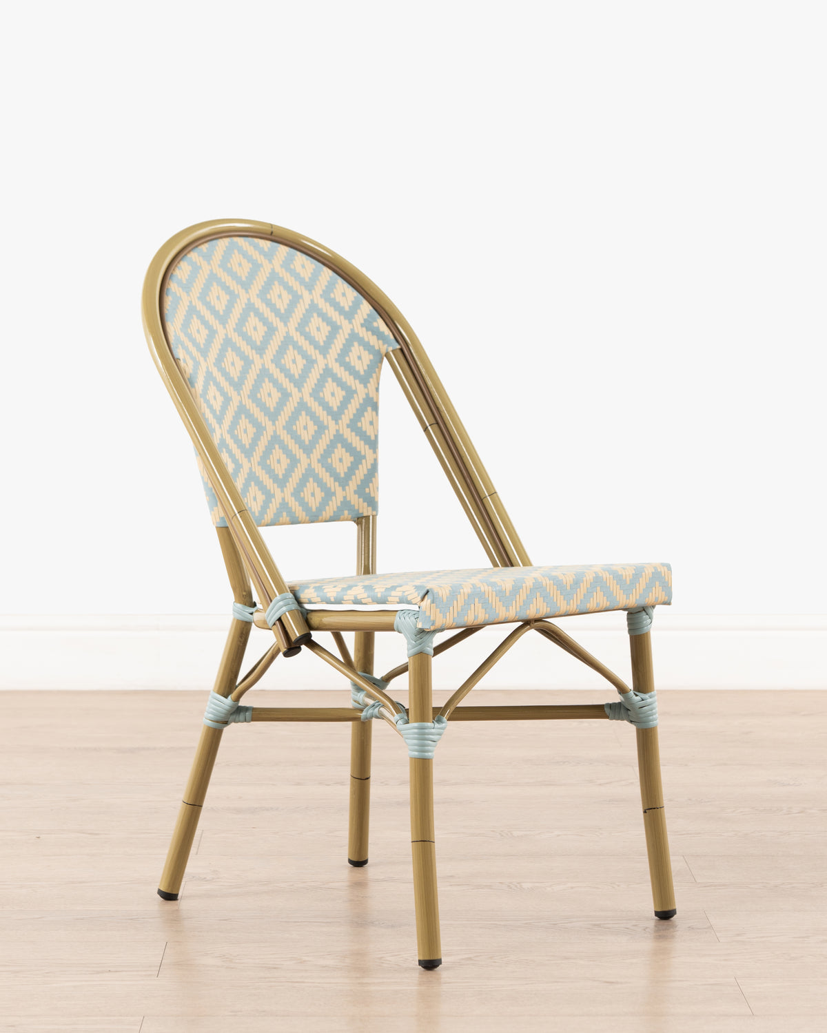 Brioche Diamond Dining Chair | Blue and Cream