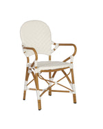 Brioche Chevron Dining Armchair | White