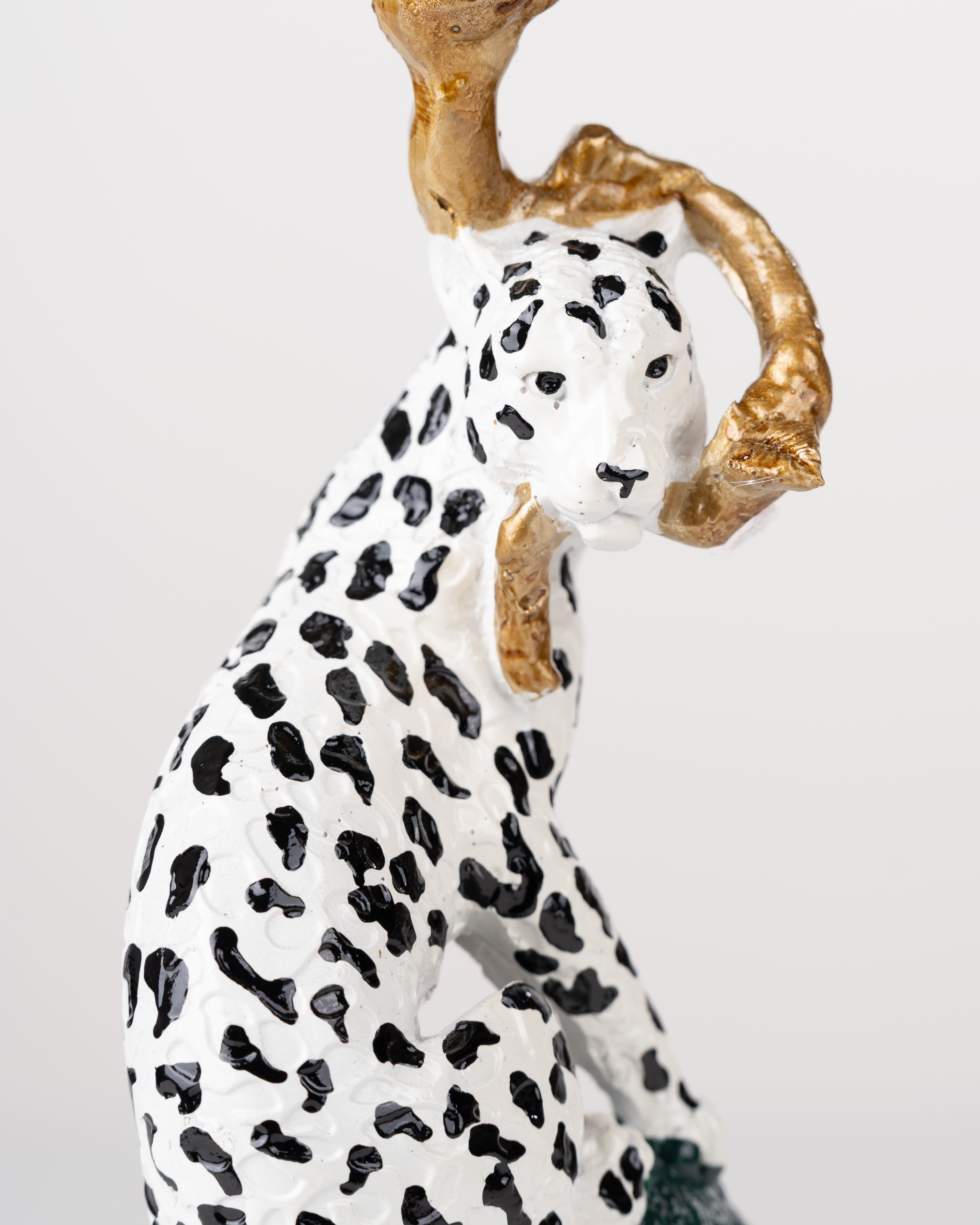 Leopard Candle Holder | Green and gold