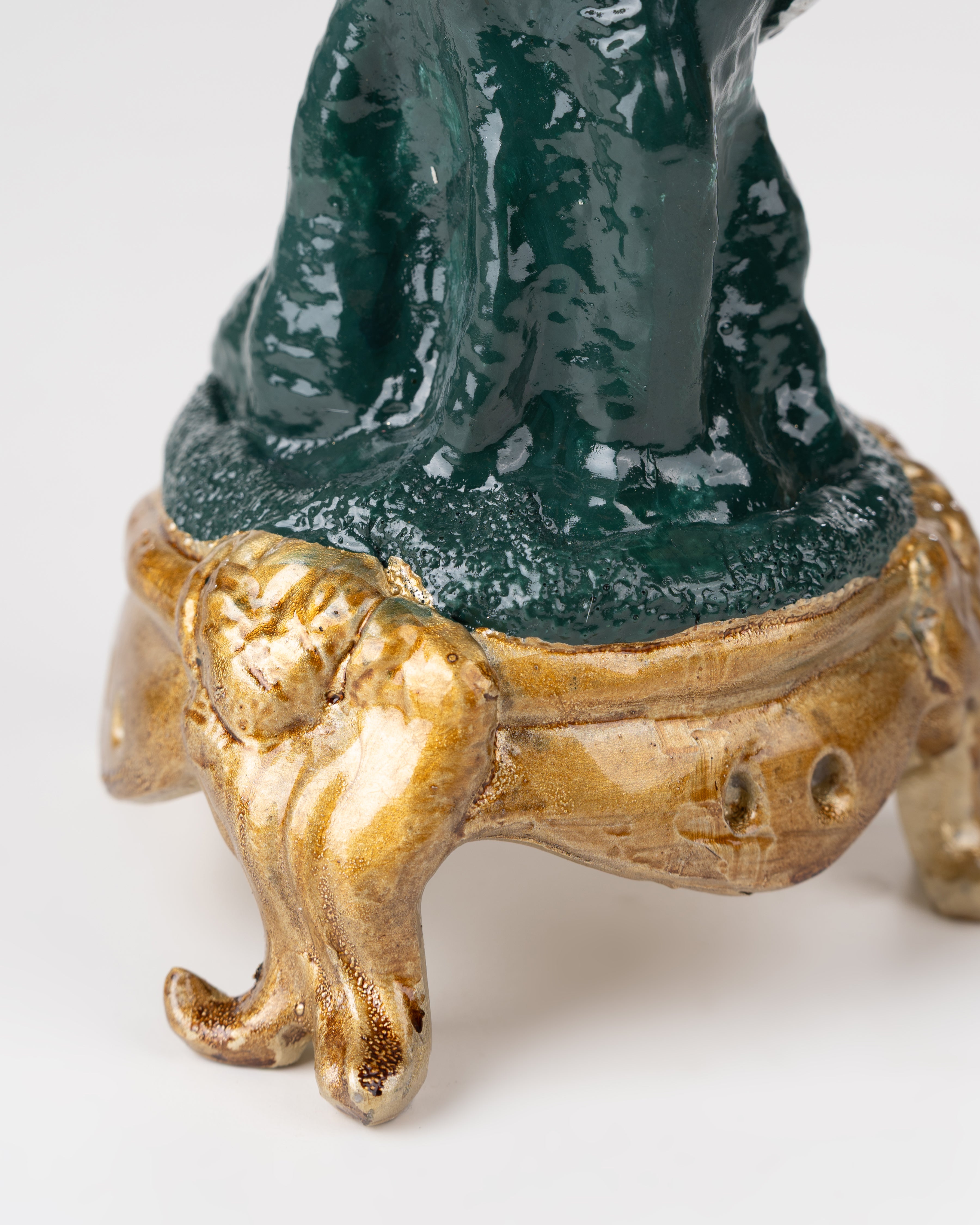 Leopard Candle Holder | Green and gold