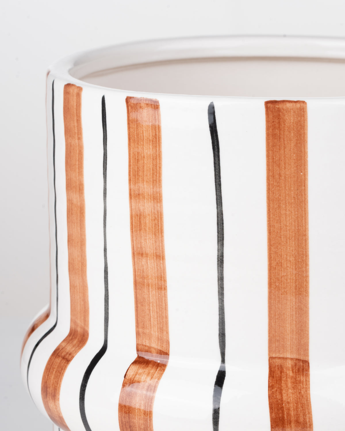 Terrace Ceramic Pot | Orange stripe