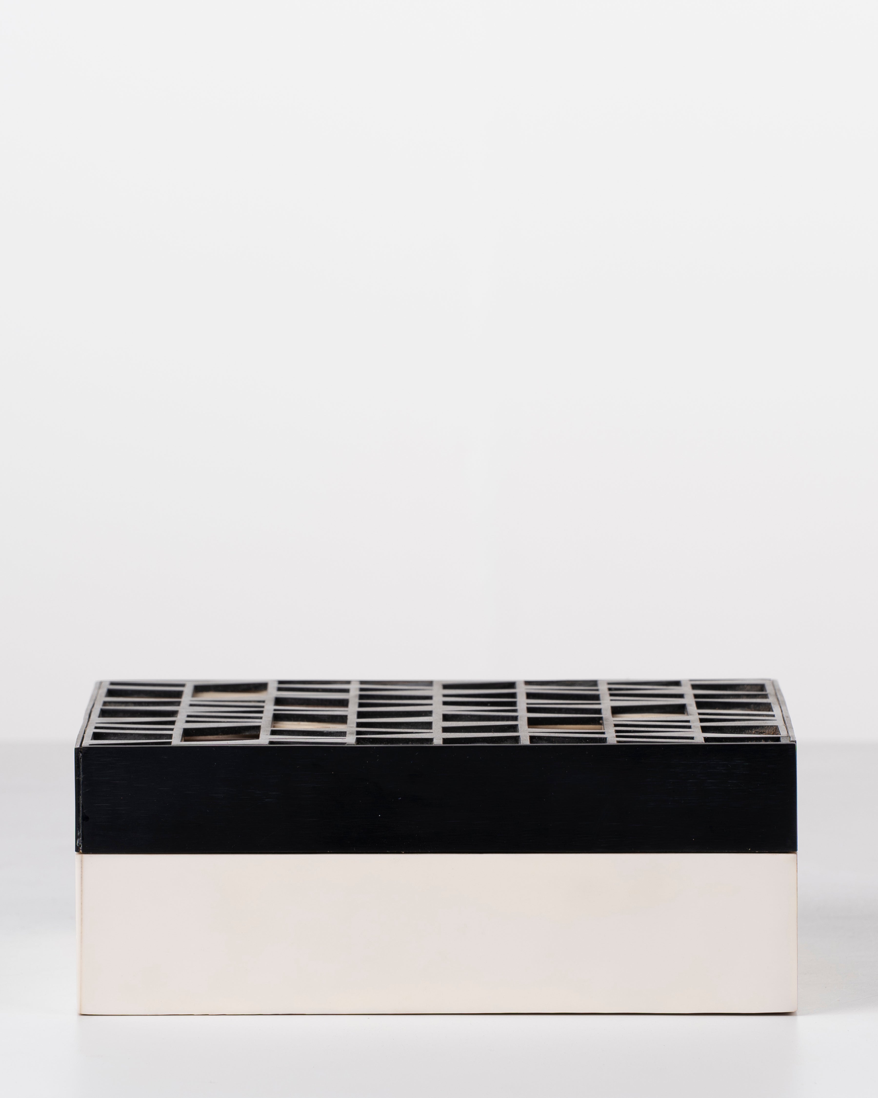 Black and Ivory Two-Tone Storage Box