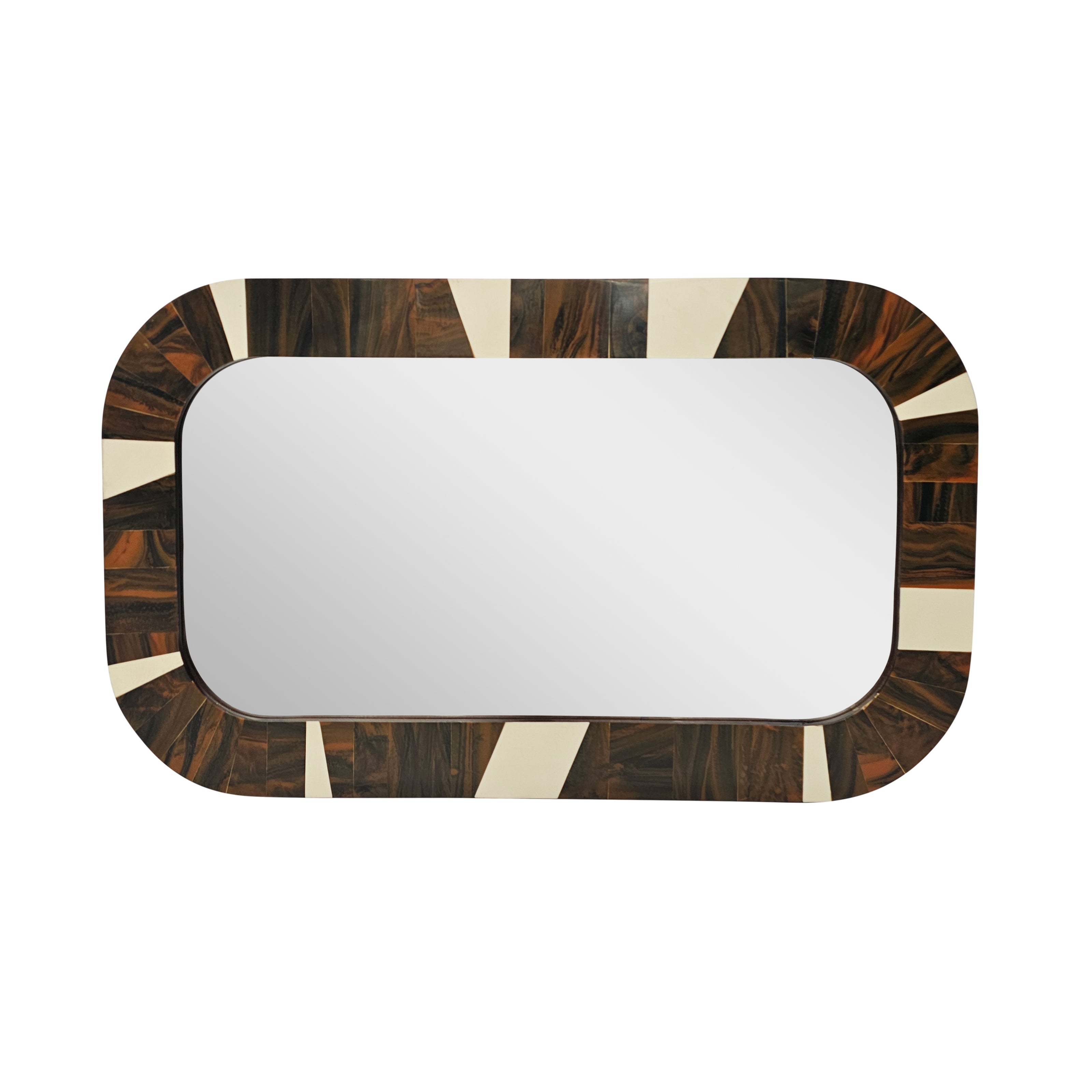 MIRROR RND EDGES BRN & WHT
