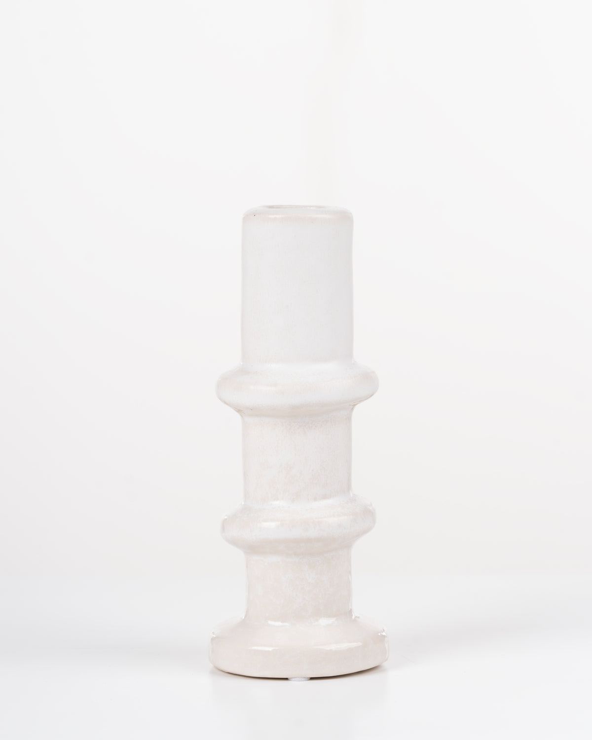 Column Ceramic Candle Holder | White