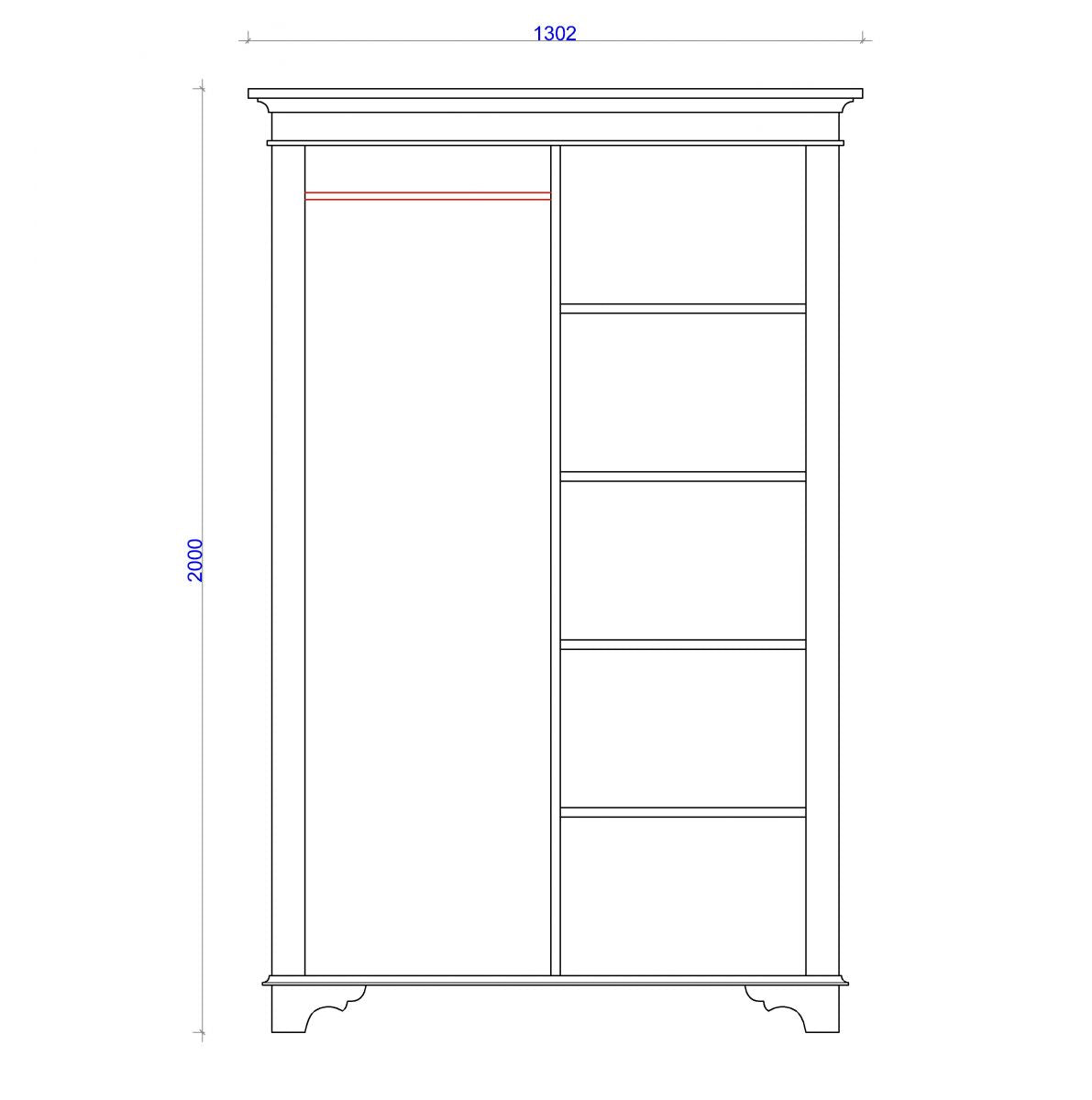 Normandy Wardrobe | Hanging & Shelves