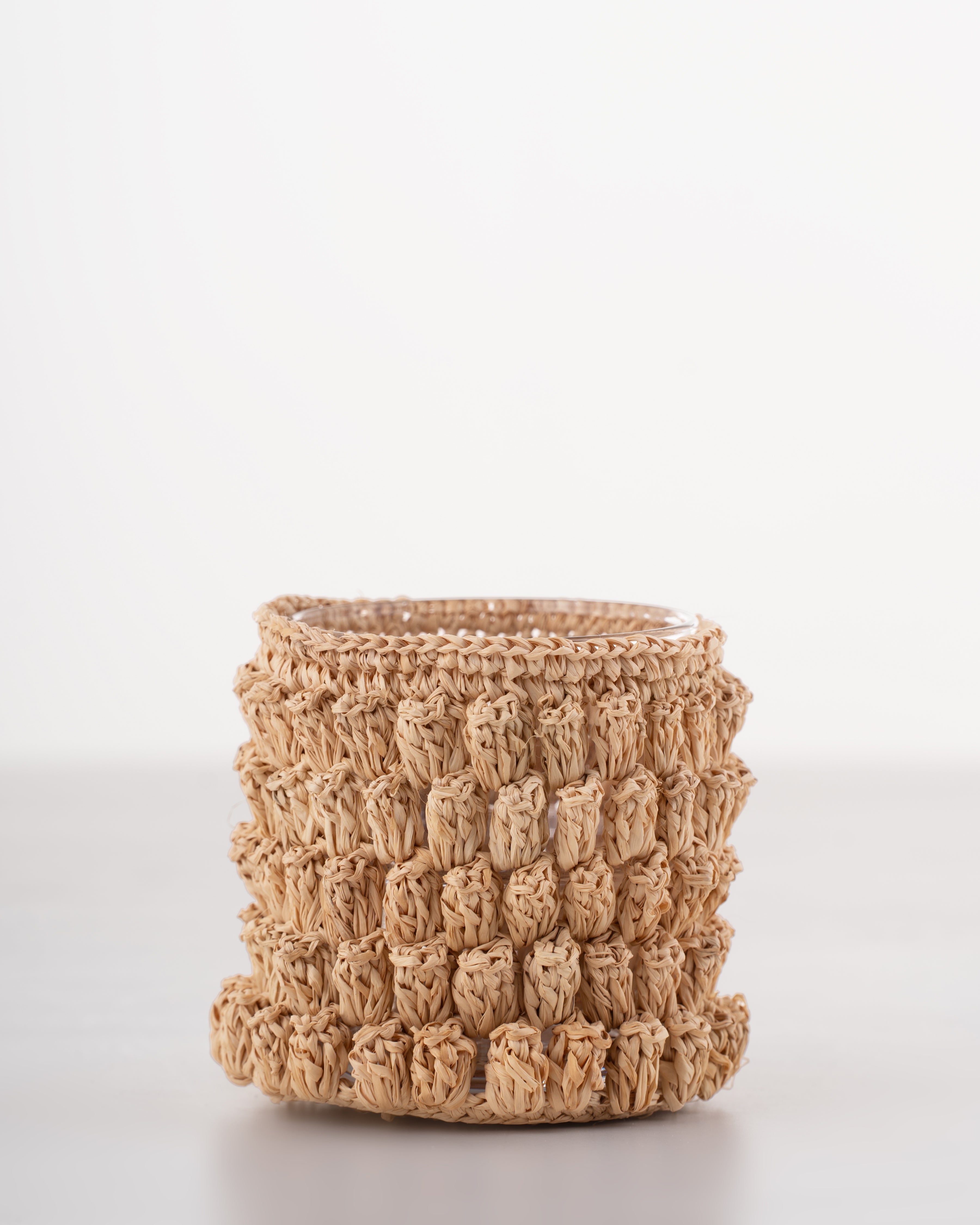 Raffia Weave Candle Holder