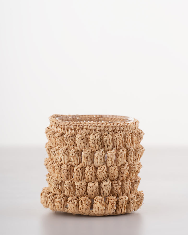 Raffia Weave Candle Holder