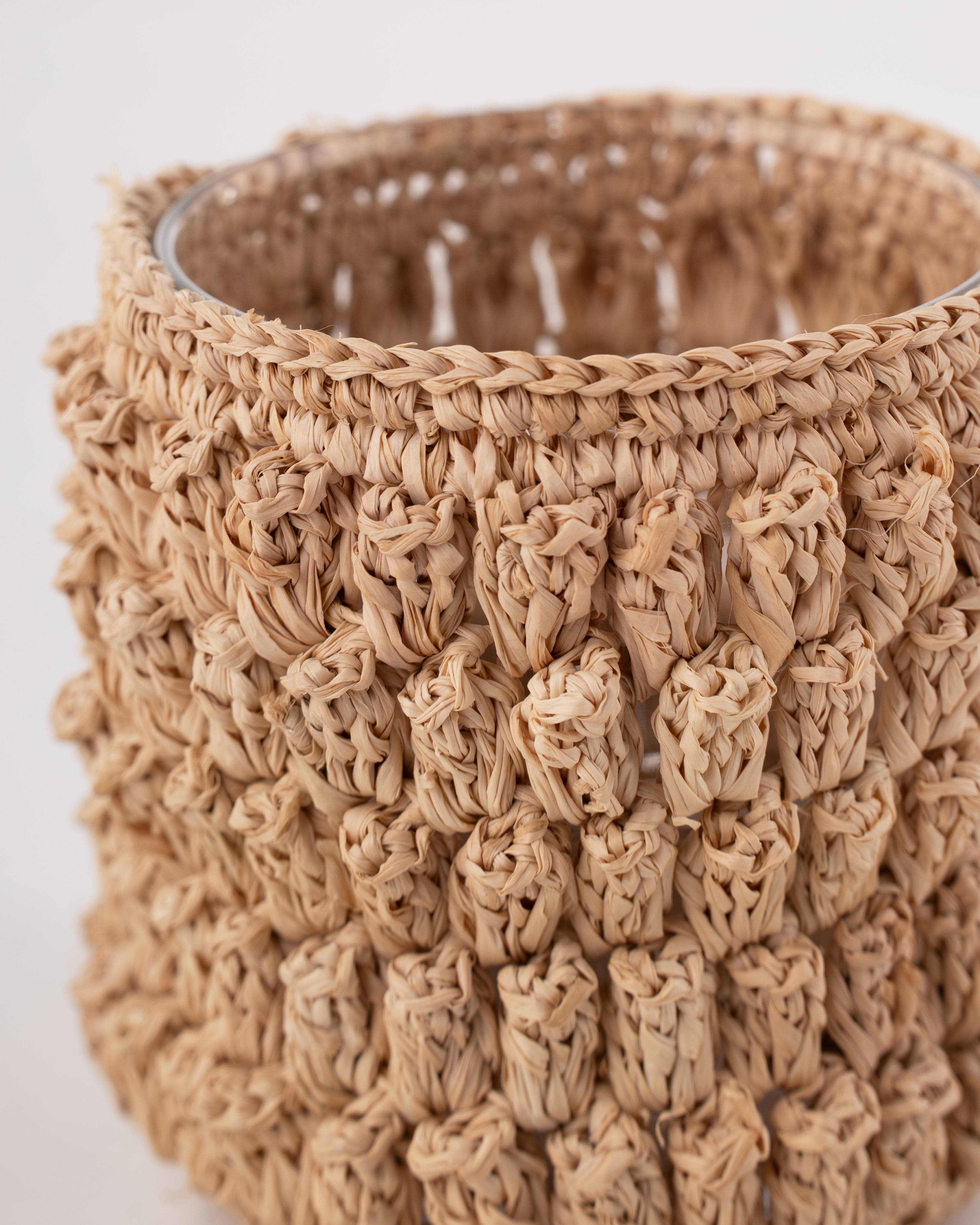 Raffia Weave Candle Holder