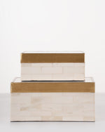 Brass Trim Bone Box | Large