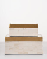 Brass Trim Bone Box | Large