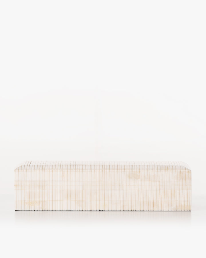 Collector's Cove Reeded Wood Box | White