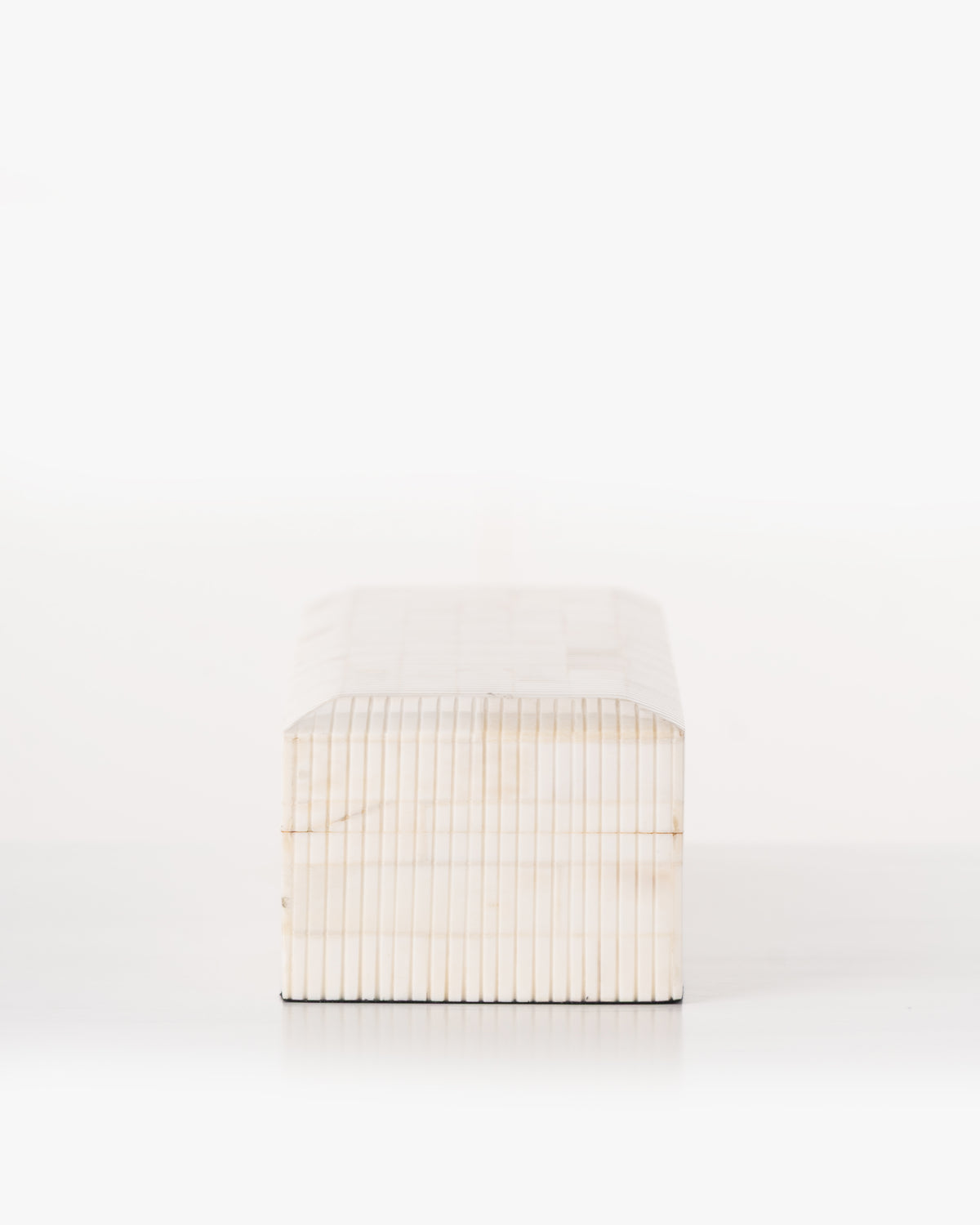 Collector's Cove Reeded Wood Box | White