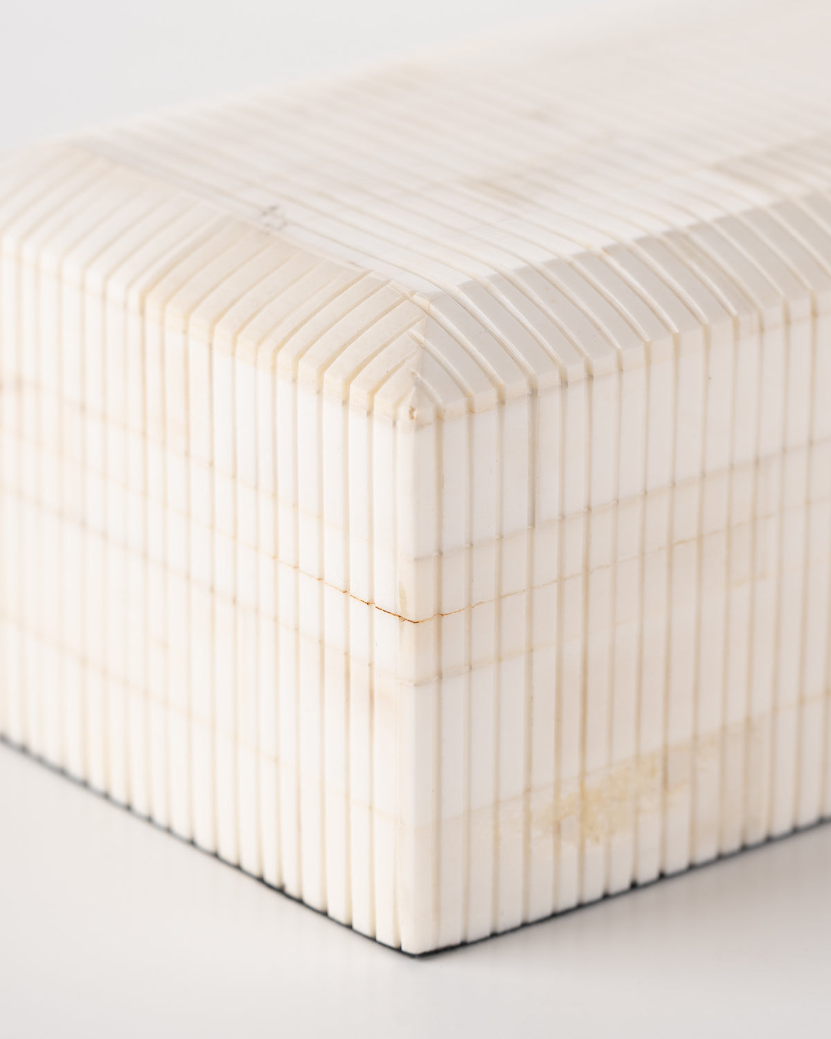 Collector's Cove Reeded Wood Box | White