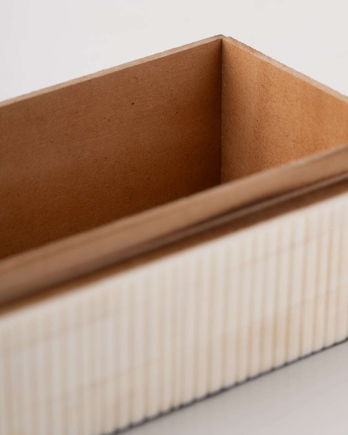Collector's Cove Reeded Wood Box | White