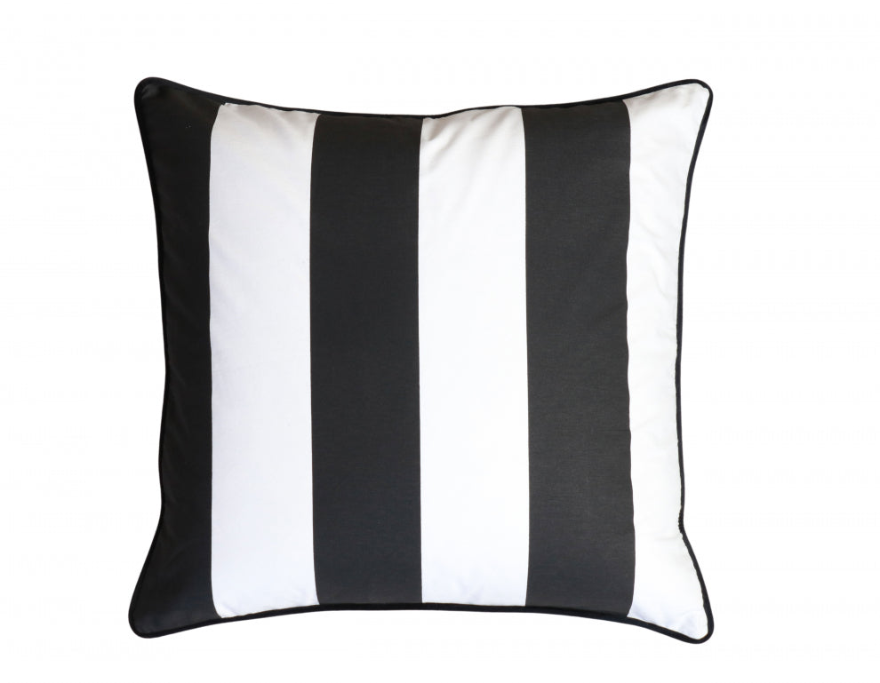 Black and White wide Stripe Cushion
