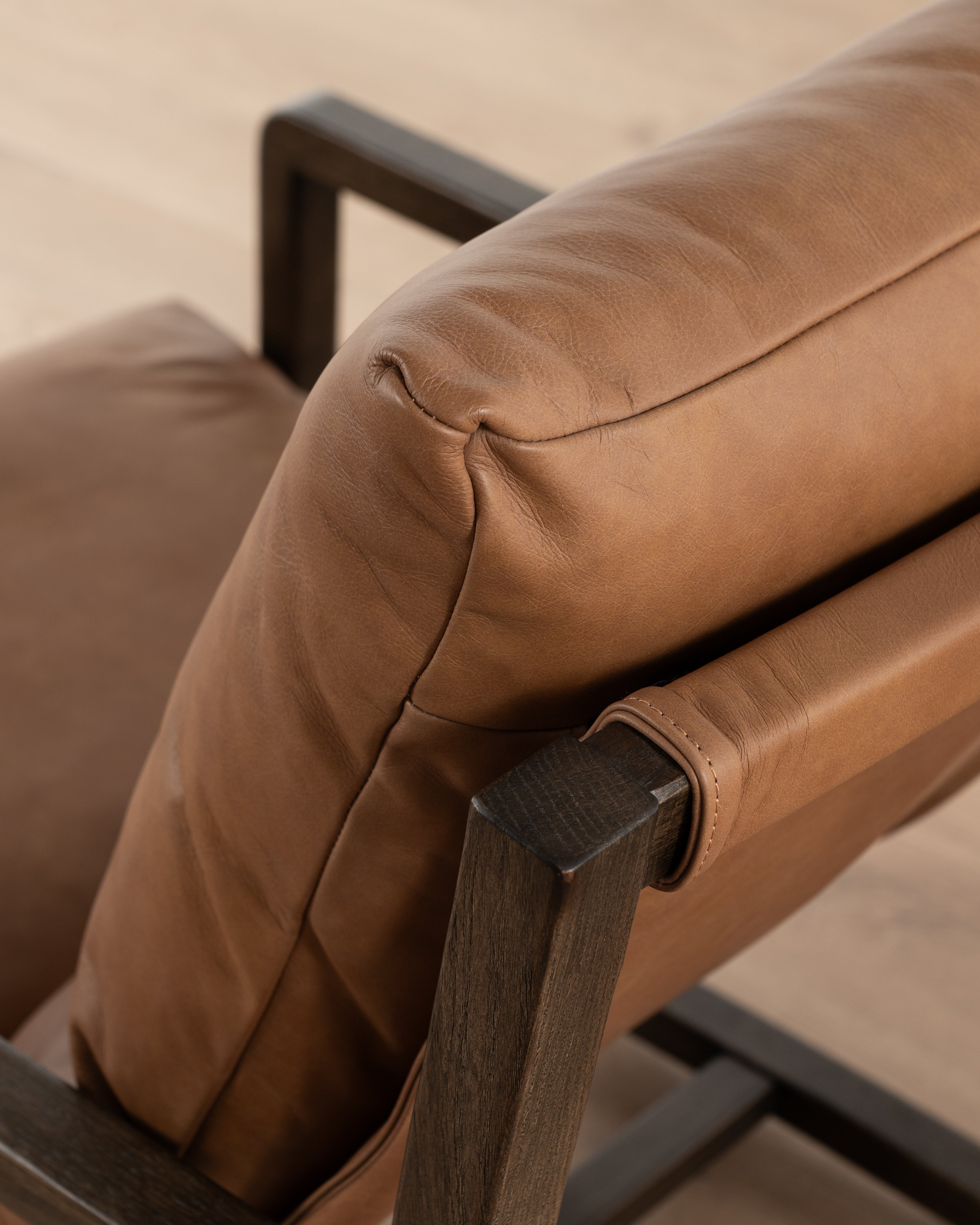 Brindle Leather Accent Chair