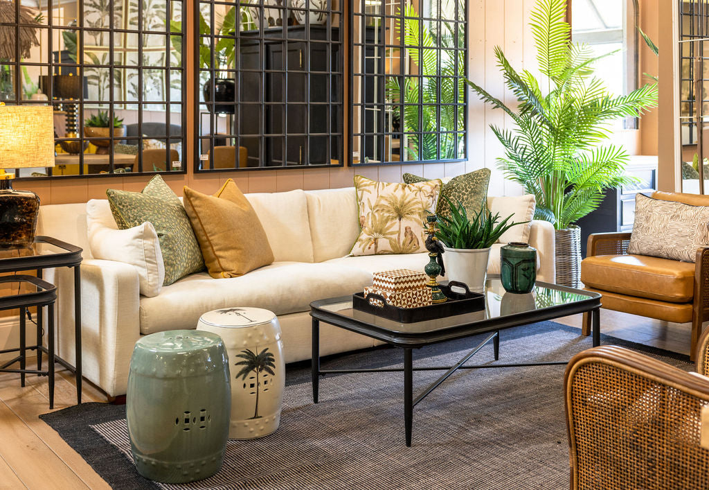 Oasis Ceramic Stool | Palm tree